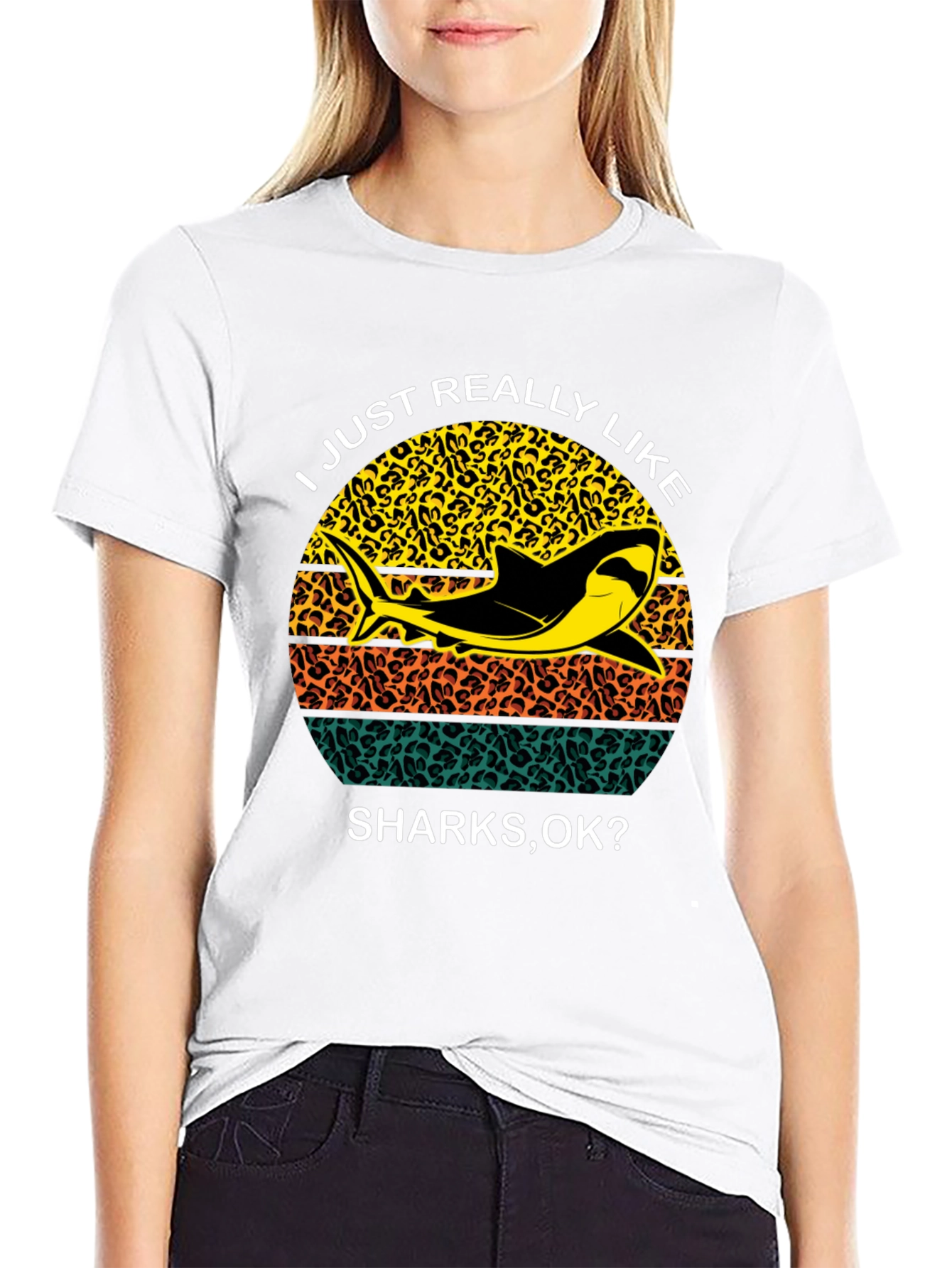 Shark Lover T-Shirt - Leopard Print