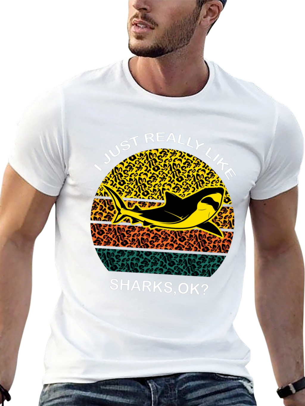 Shark Lover T-Shirt - Leopard Print