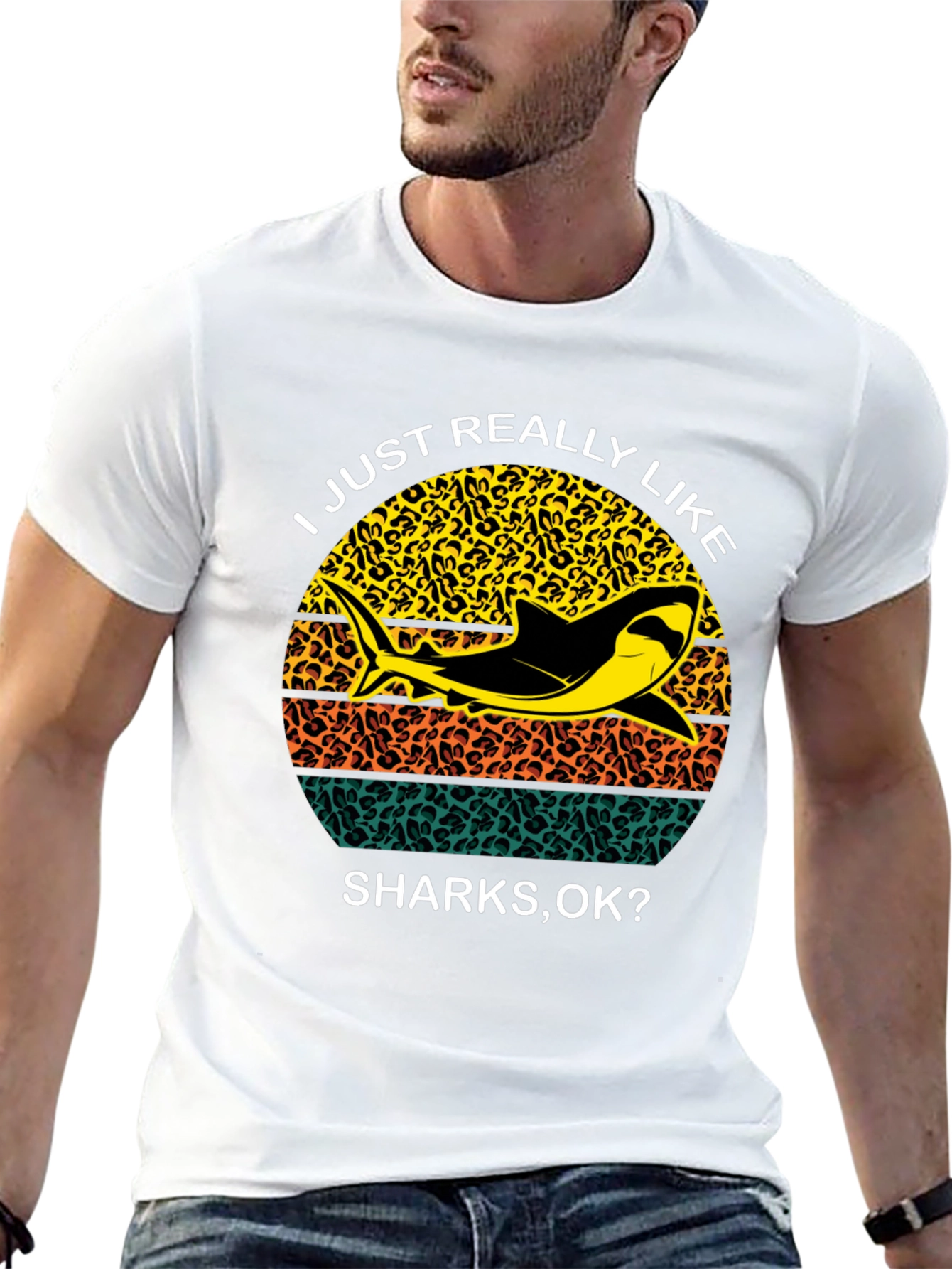 Shark Lover T-Shirt - Leopard Print