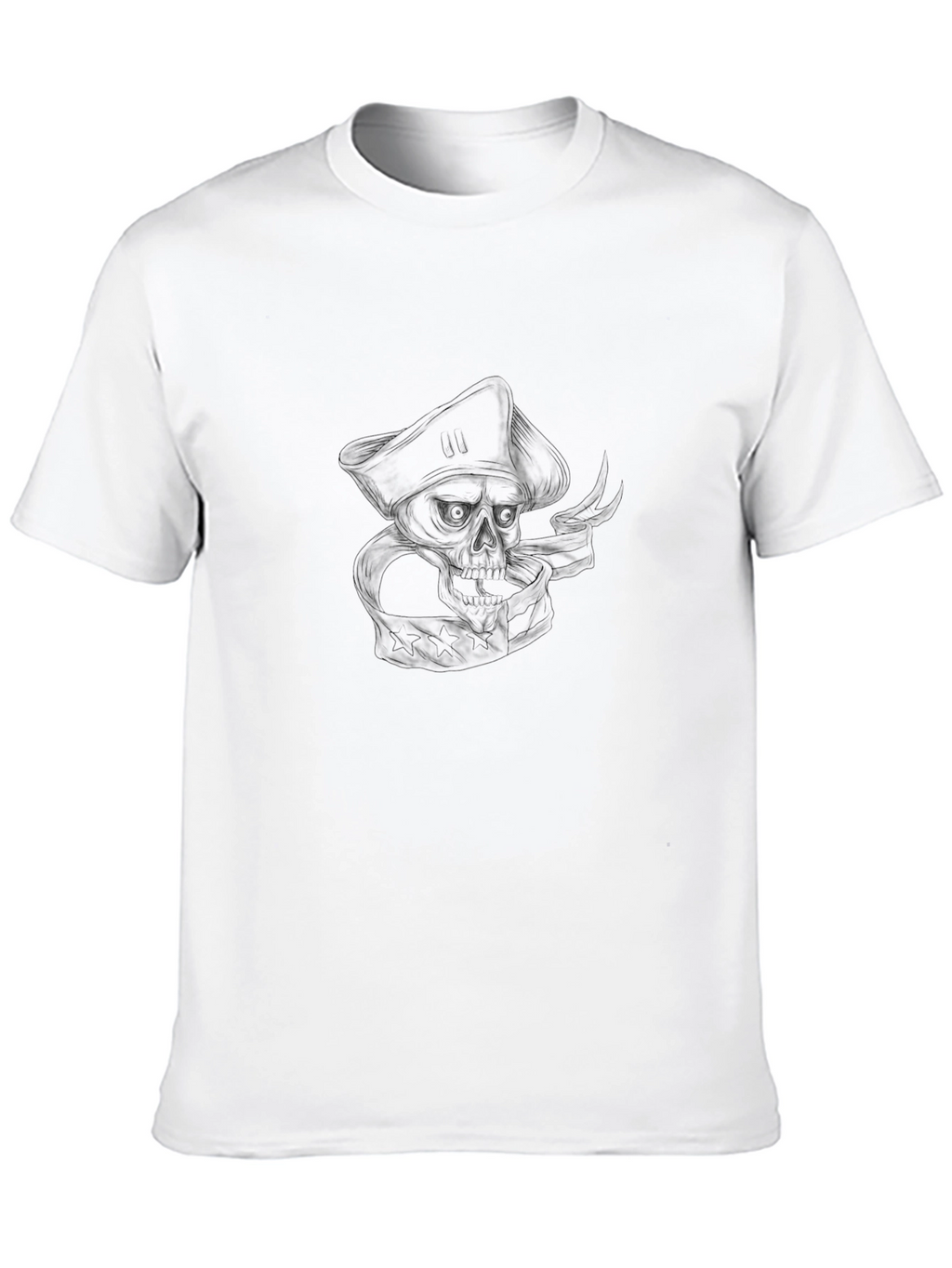 Mens Black Pirate Skull Graphic Tee
