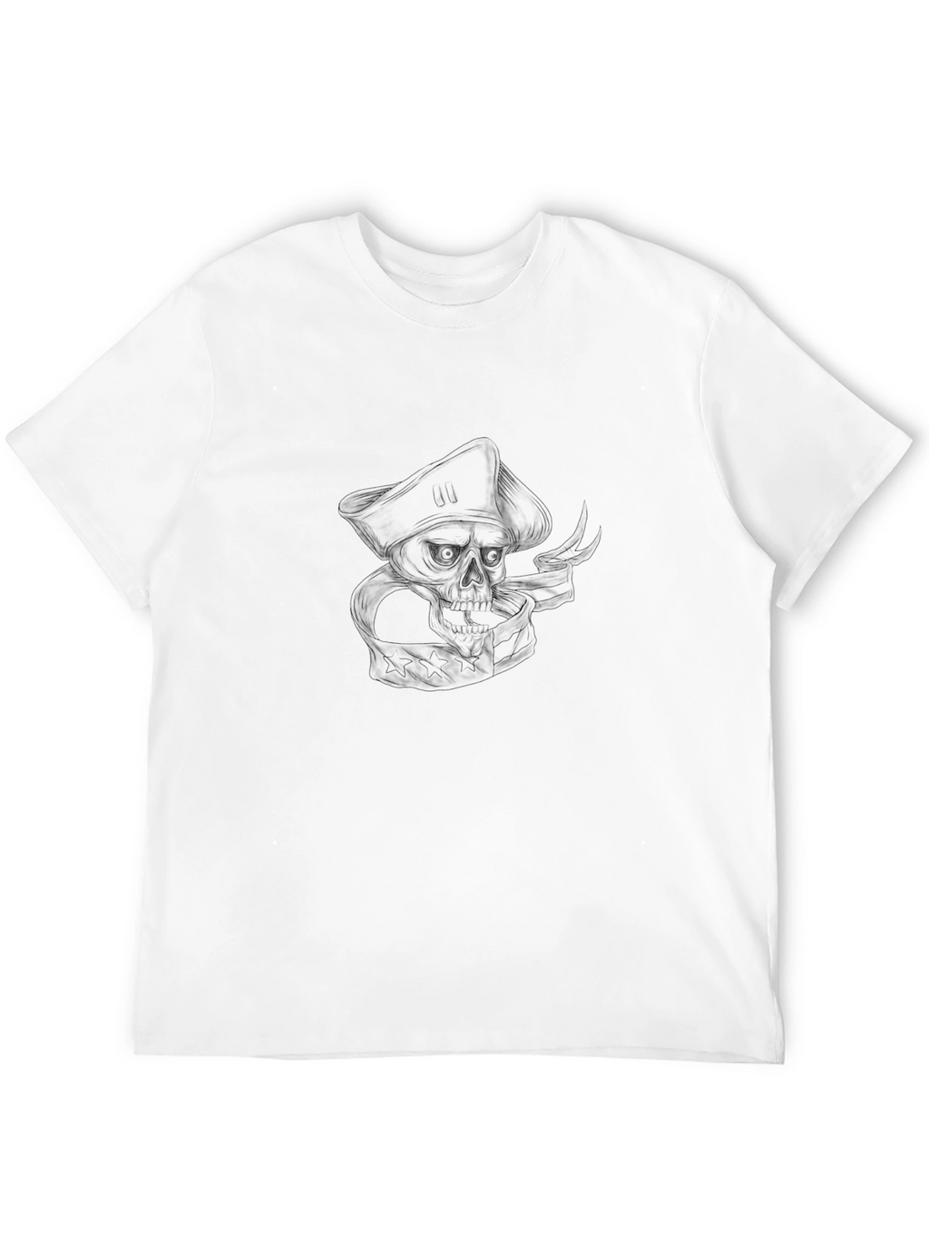 Mens Black Pirate Skull Graphic Tee