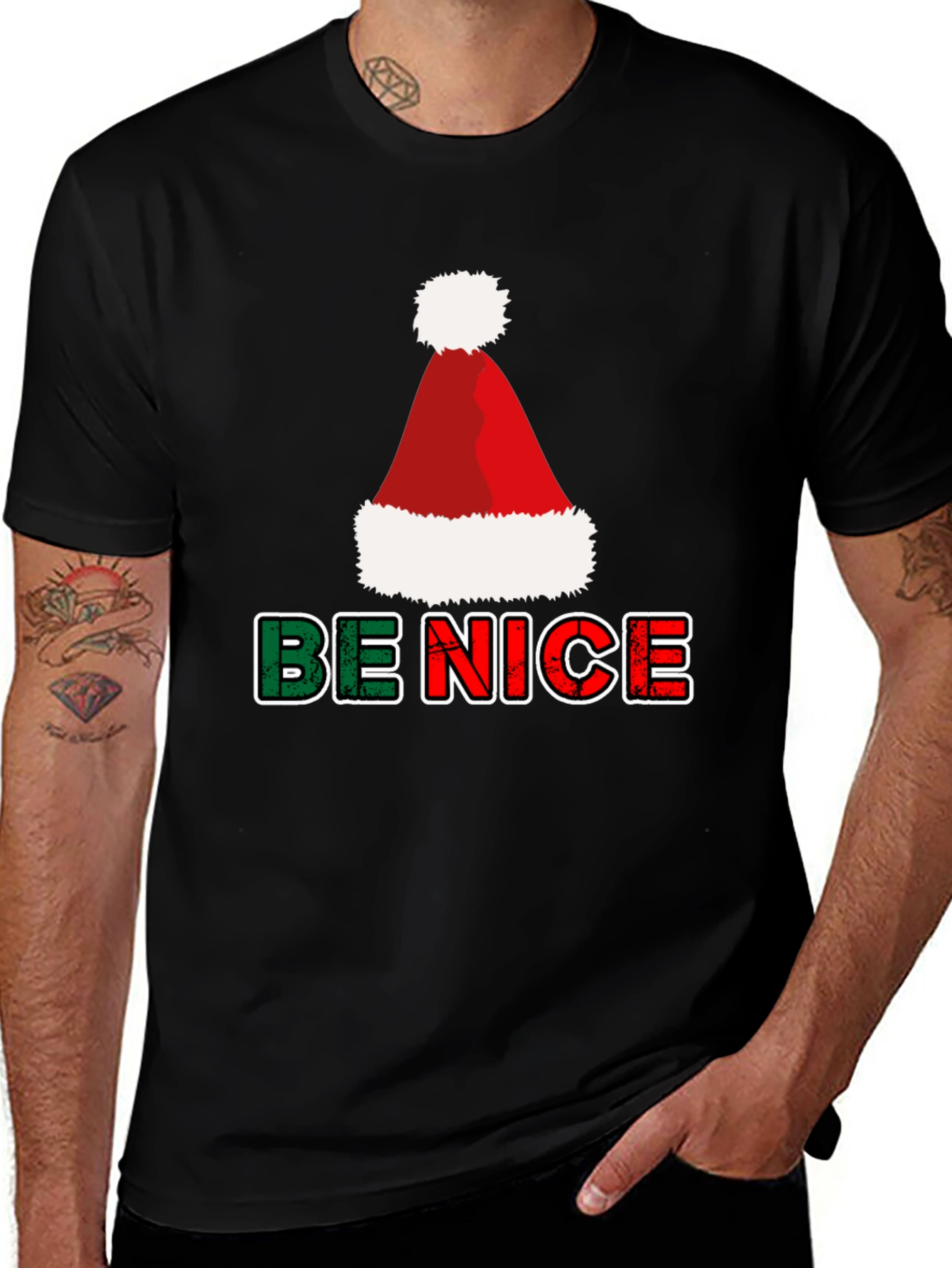 Be Nice Christmas T-Shirt - Holiday Festive Top