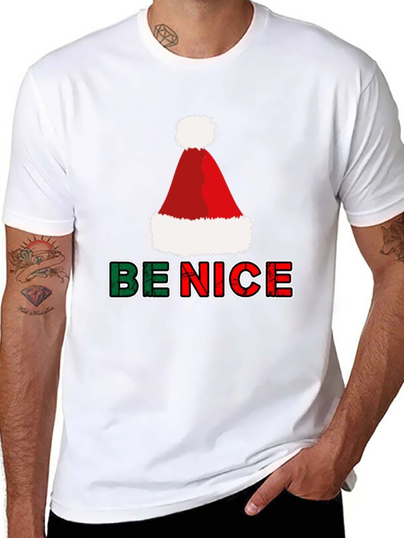 Be Nice Christmas T-Shirt - Holiday Festive Top