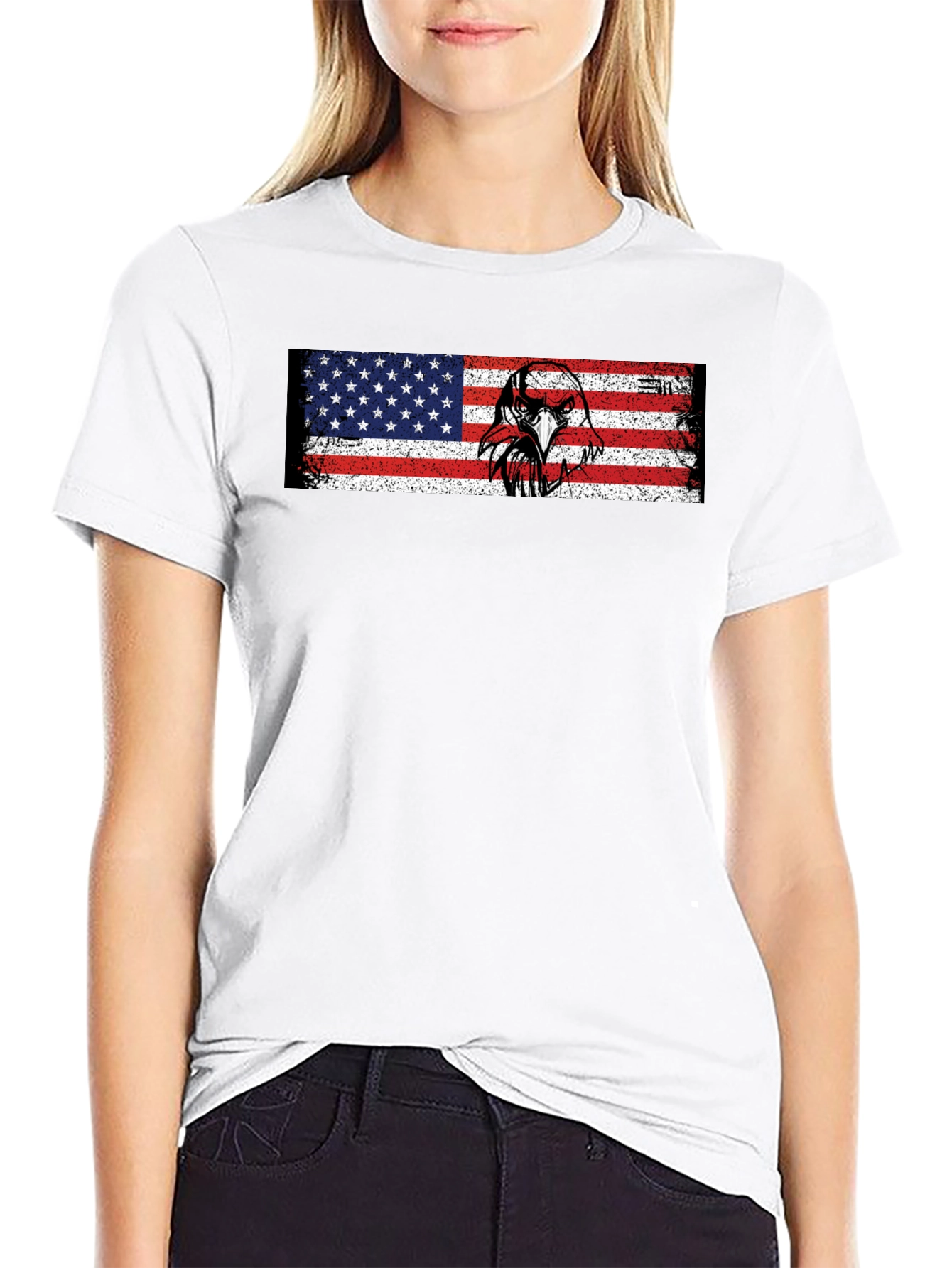 American Flag Eagle Graphic T-Shirt - Patriotic Style