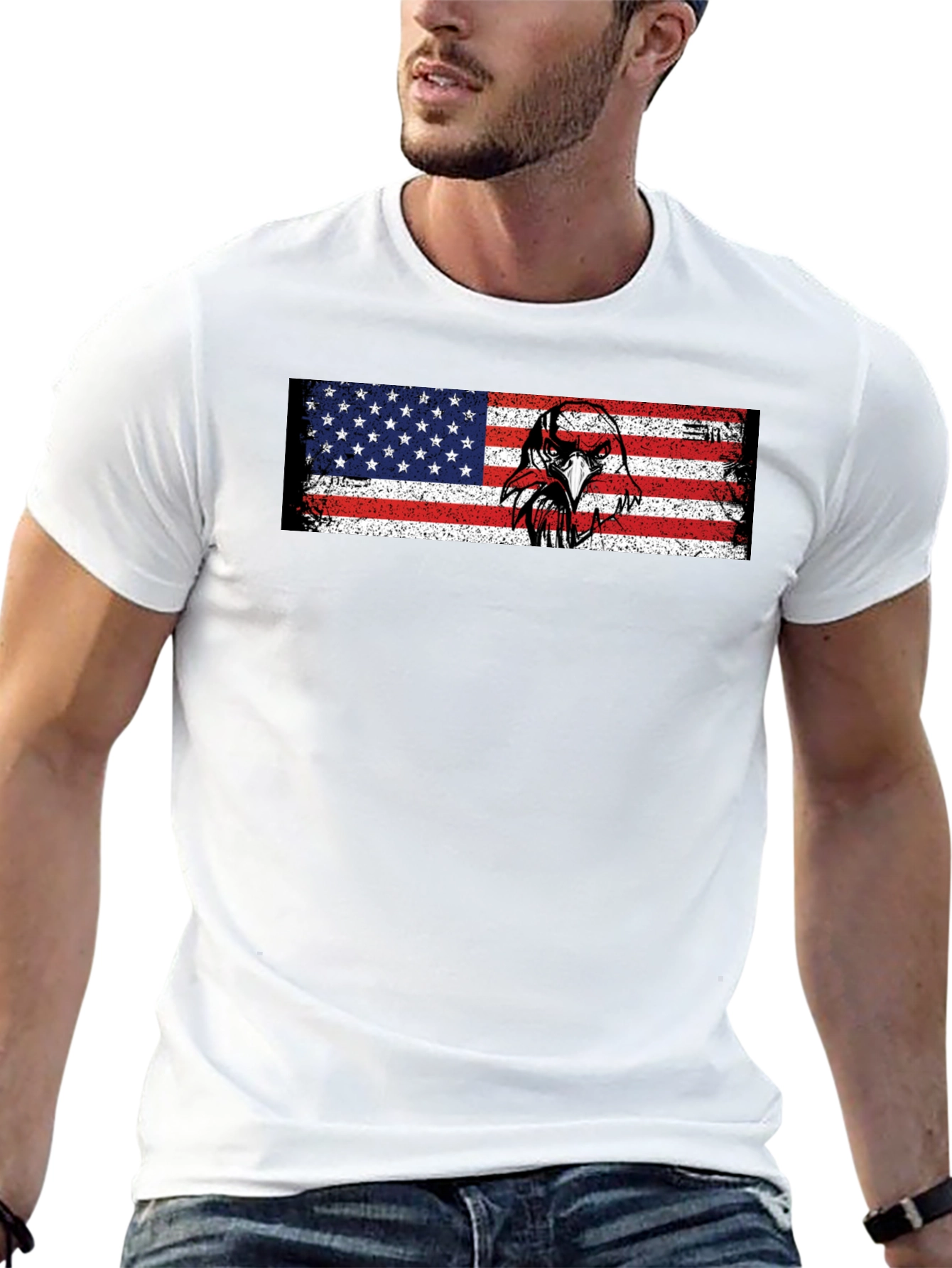 American Flag Eagle Graphic T-Shirt - Patriotic Style