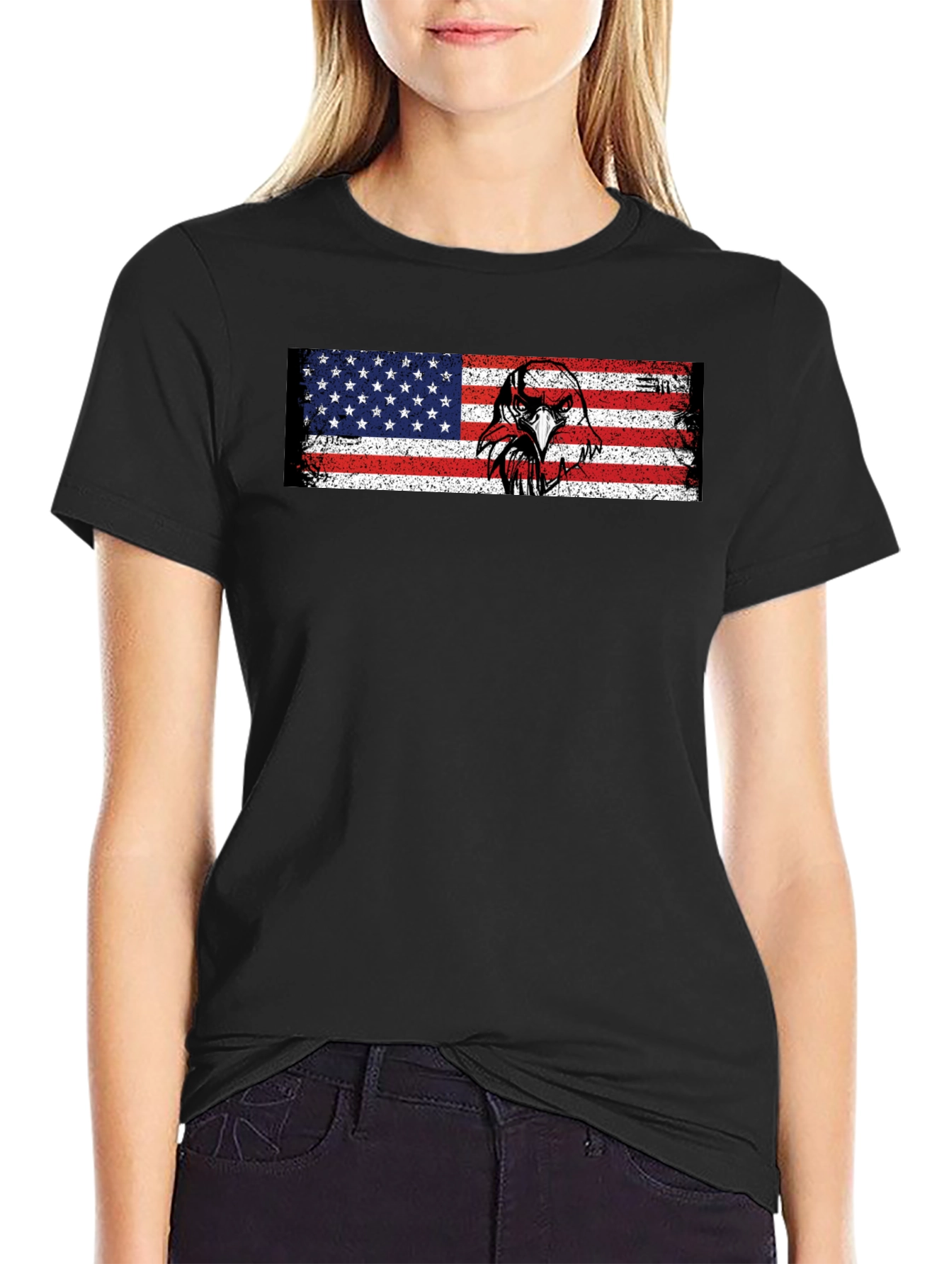 American Flag Eagle Graphic T-Shirt - Patriotic Style