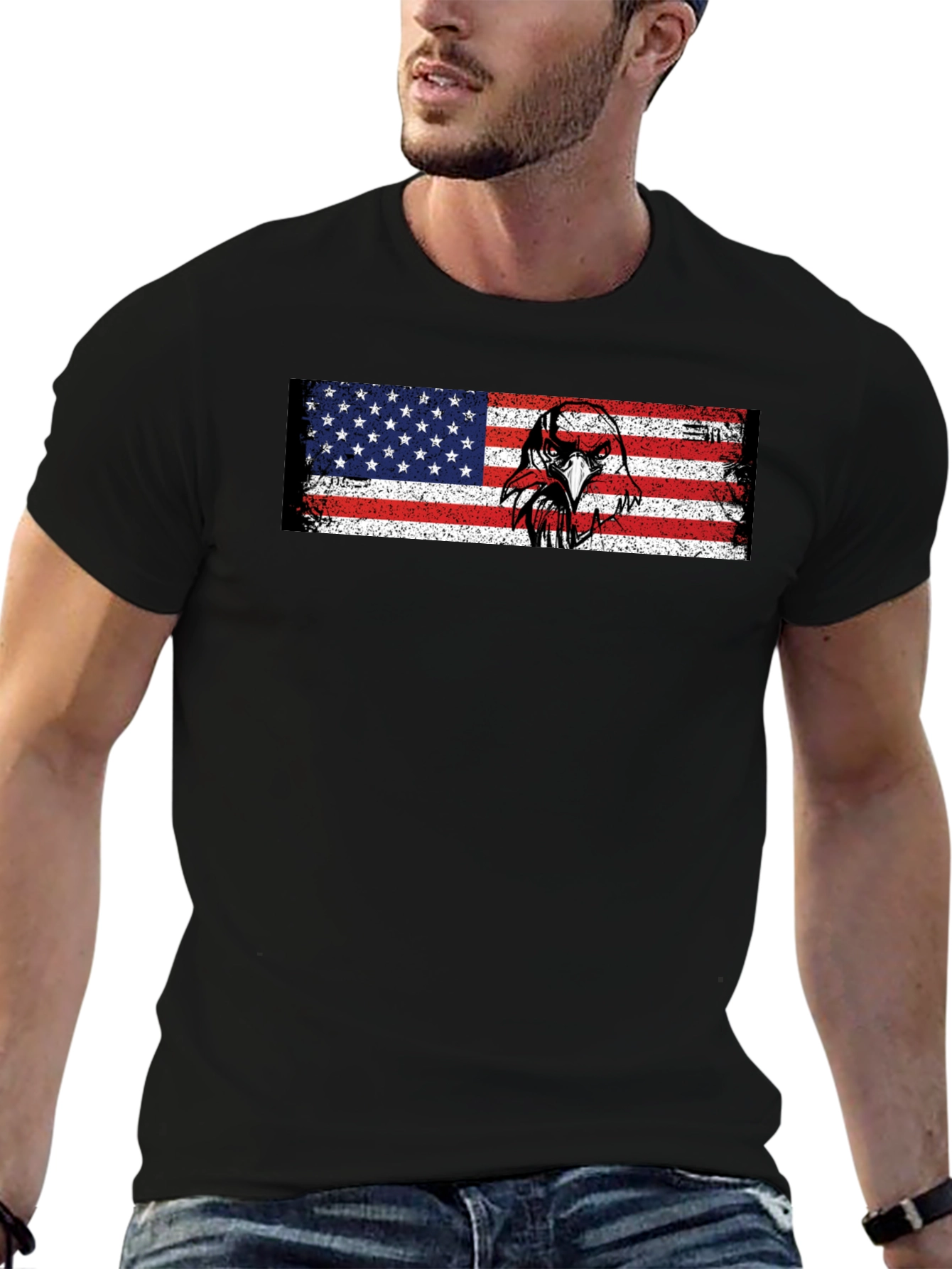American Flag Eagle Graphic T-Shirt - Patriotic Style
