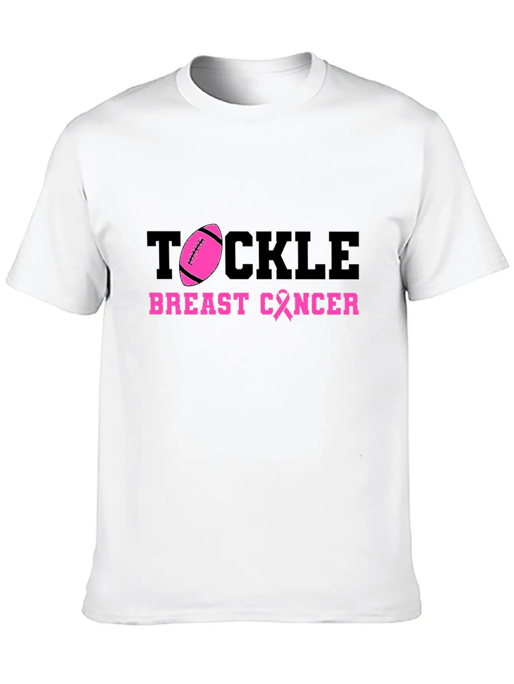 Tackle Breast Cancer Awareness - Fighting Breast Breathable Soft Cotton T-Shirt – Timeless Casual Look