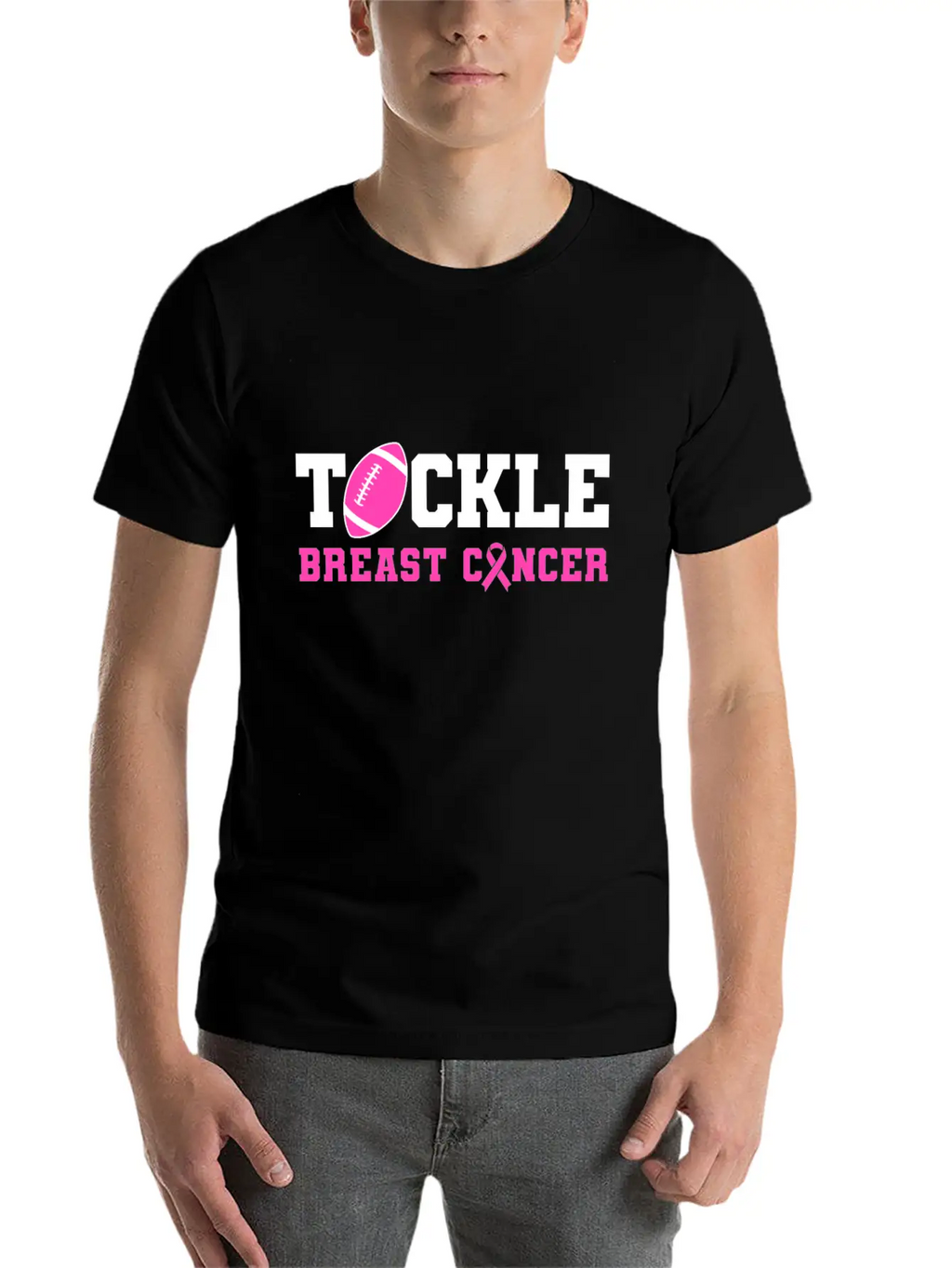 Tackle Breast Cancer Awareness - Fighting Breast Breathable Soft Cotton T-Shirt – Timeless Casual Look