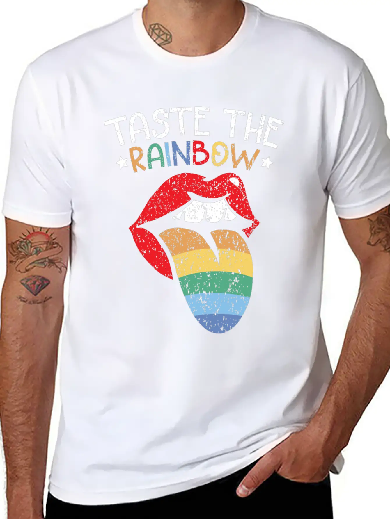 Taste The Rainbow Lover Rainbow Whisperer Unisex Short Sleeve Soft Cotton T-Shirt – Casual Everyday Wear