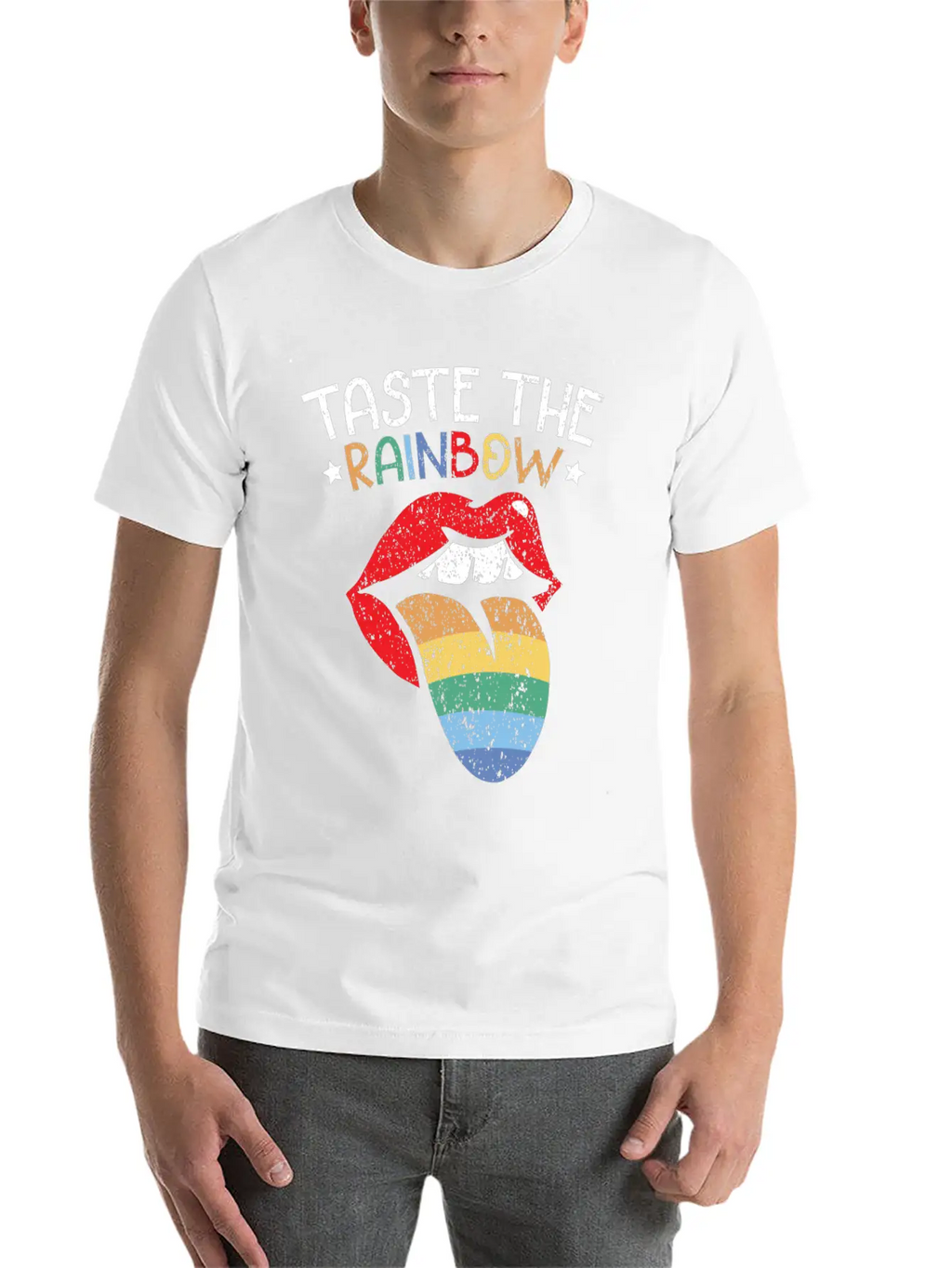 Taste The Rainbow Lover Rainbow Whisperer Unisex Short Sleeve Soft Cotton T-Shirt – Casual Everyday Wear