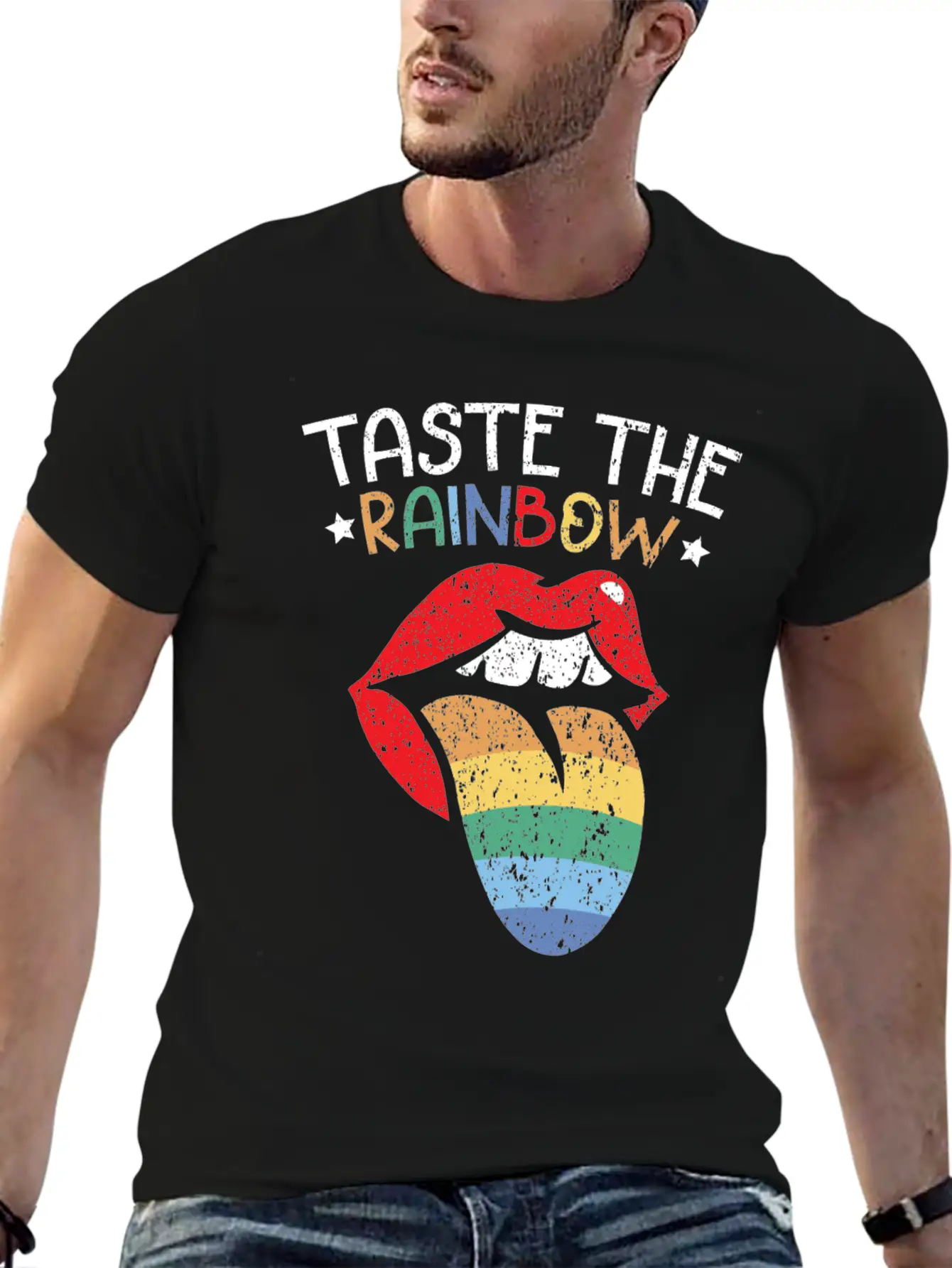 Taste The Rainbow Lover Rainbow Whisperer Unisex Short Sleeve Soft Cotton T-Shirt – Casual Everyday Wear