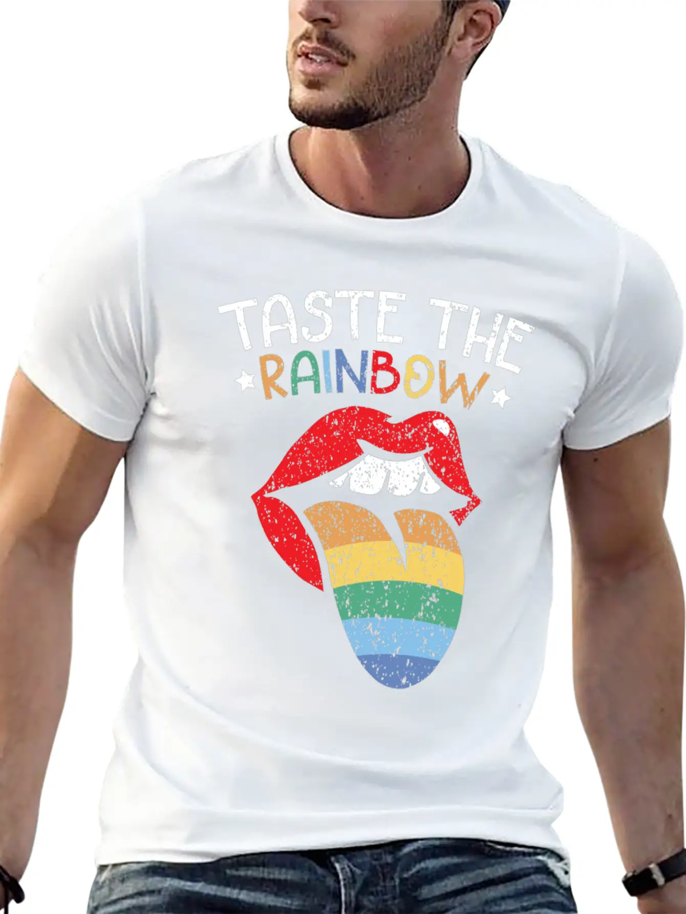 Taste The Rainbow Lover Rainbow Whisperer Unisex Short Sleeve Soft Cotton T-Shirt – Casual Everyday Wear
