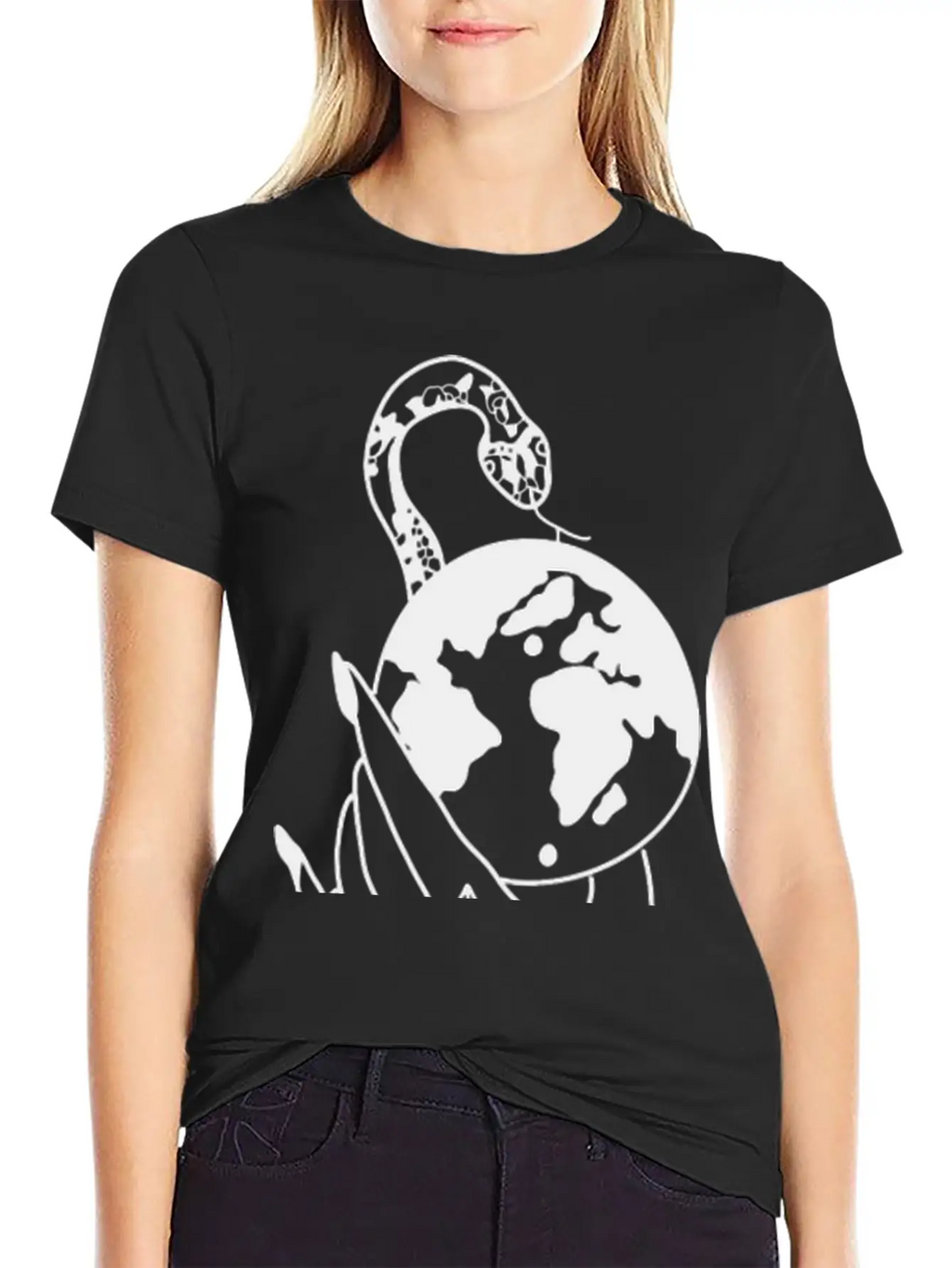 Tattoo Hand Snake World Unisex Short Sleeve Soft Cotton T-Shirt – Casual Everyday Wear