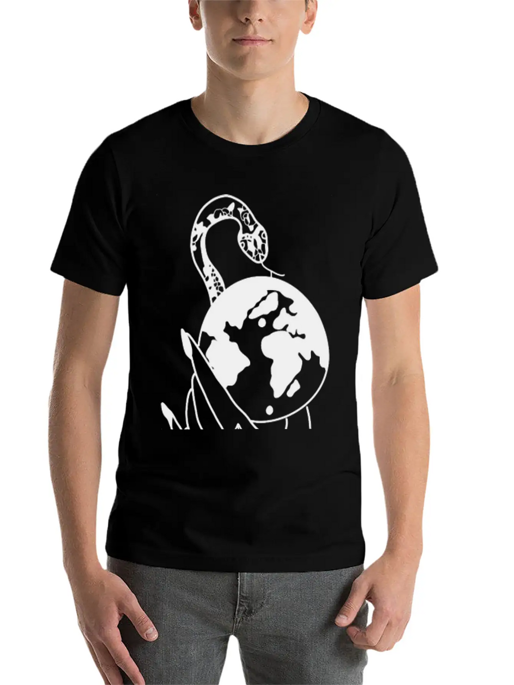 Tattoo Hand Snake World Unisex Short Sleeve Soft Cotton T-Shirt – Casual Everyday Wear