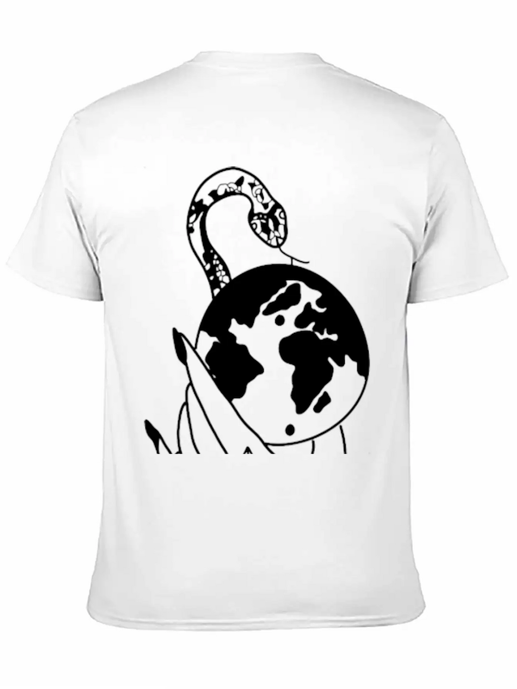 Tattoo Hand Snake World Unisex Short Sleeve Soft Cotton T-Shirt – Casual Everyday Wear