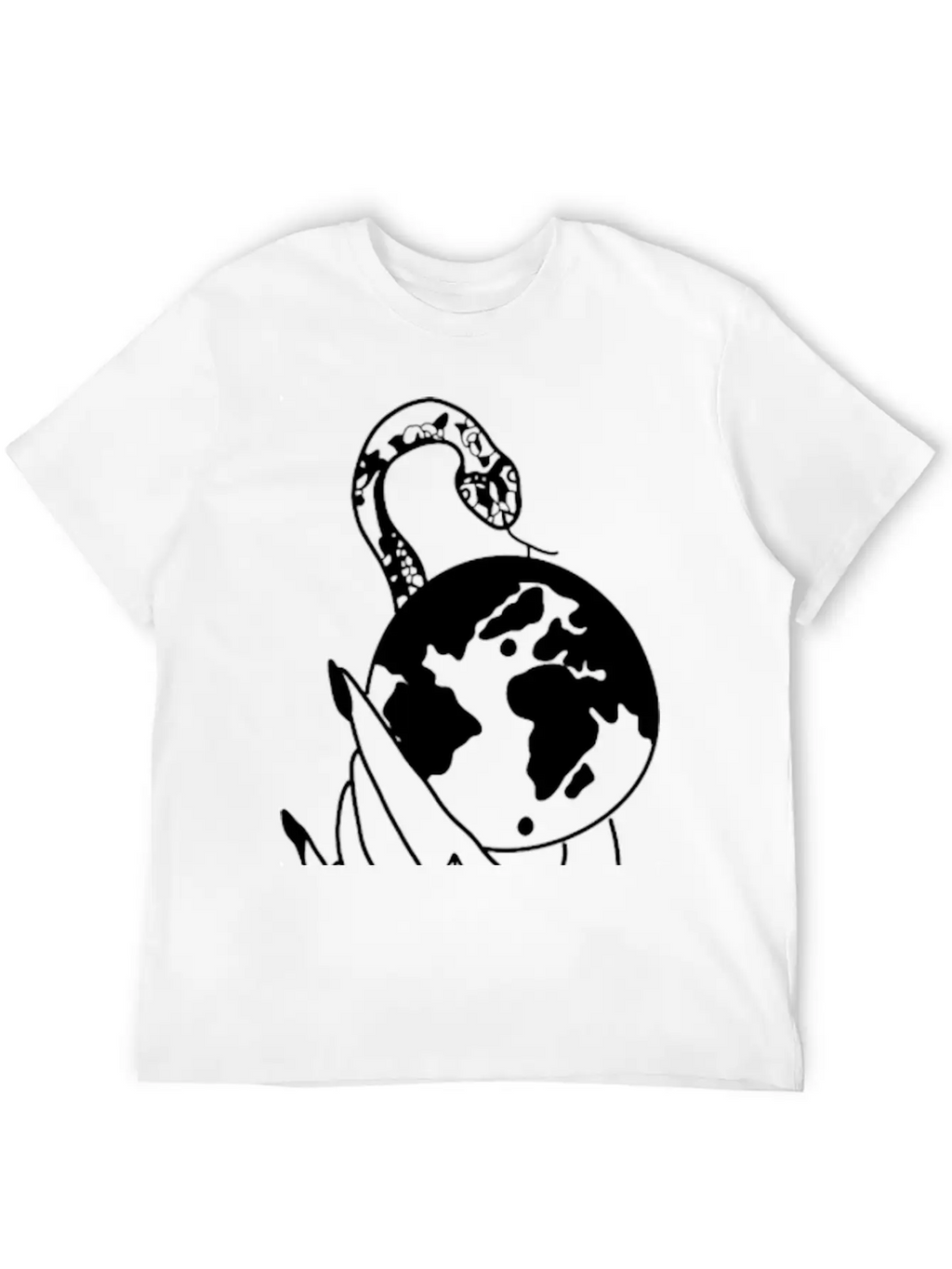 Tattoo Hand Snake World Unisex Short Sleeve Soft Cotton T-Shirt – Casual Everyday Wear