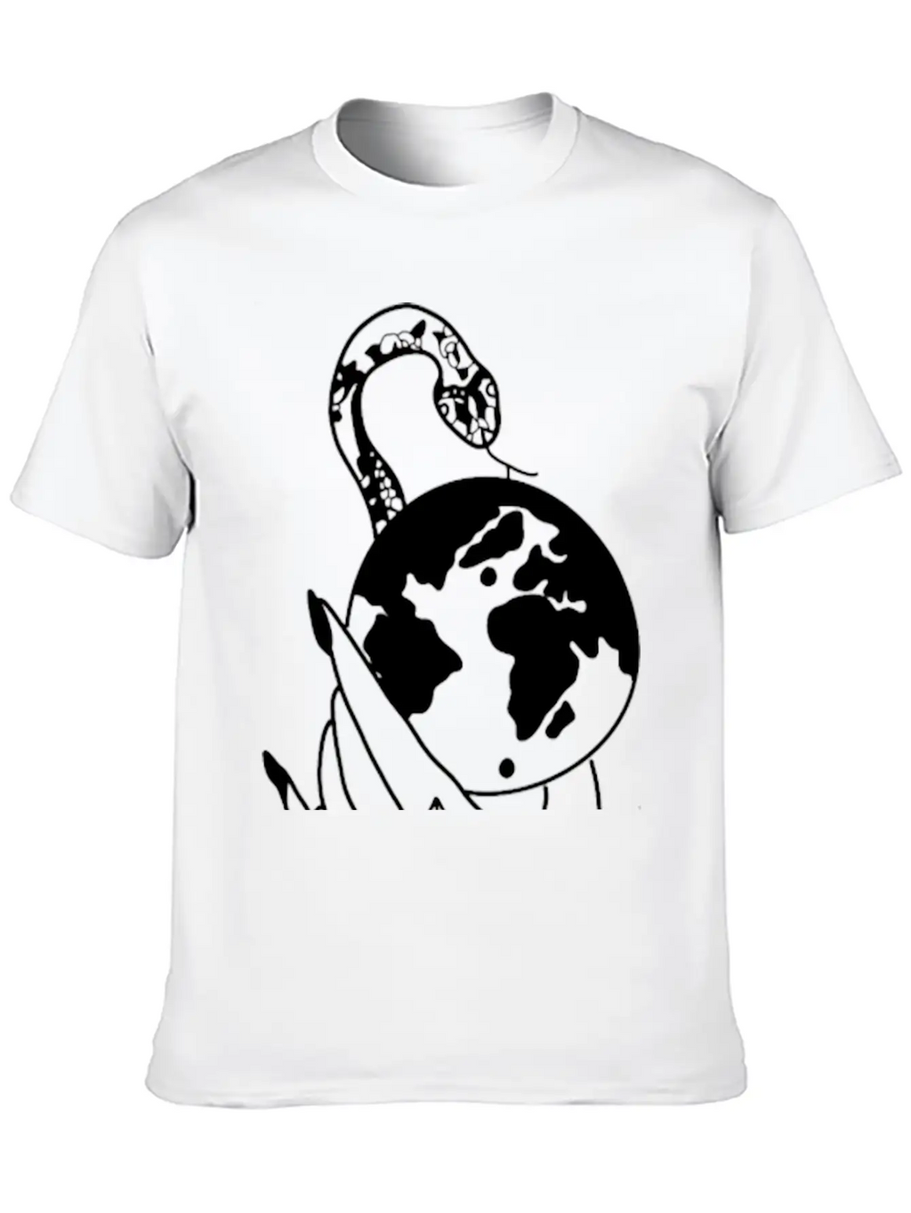 Tattoo Hand Snake World Unisex Short Sleeve Soft Cotton T-Shirt – Casual Everyday Wear