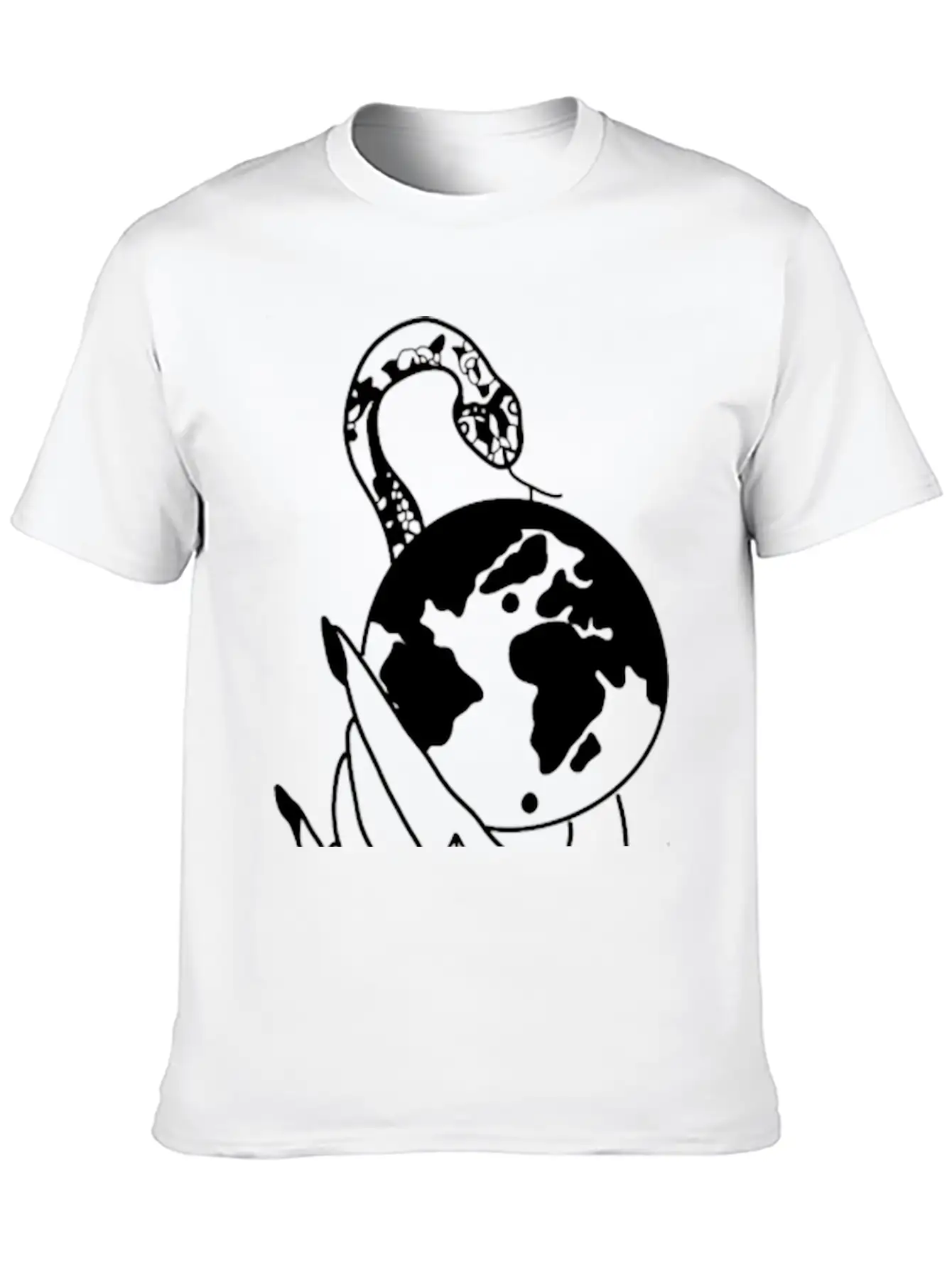 Tattoo Hand Snake World Unisex Short Sleeve Soft Cotton T-Shirt – Casual Everyday Wear