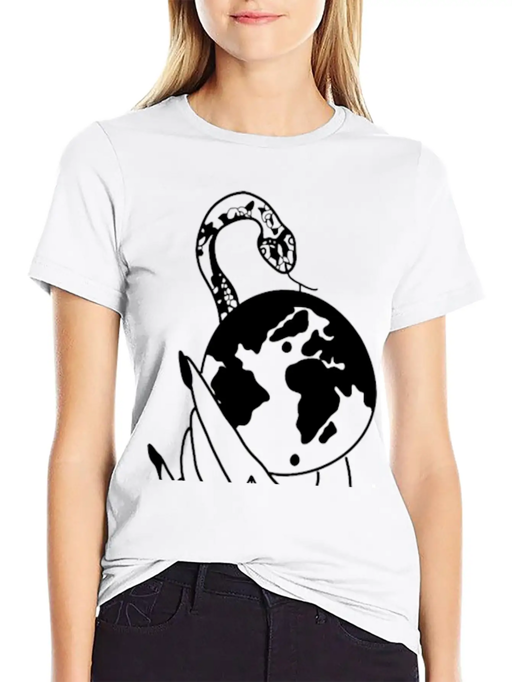 Tattoo Hand Snake World Unisex Short Sleeve Soft Cotton T-Shirt – Casual Everyday Wear
