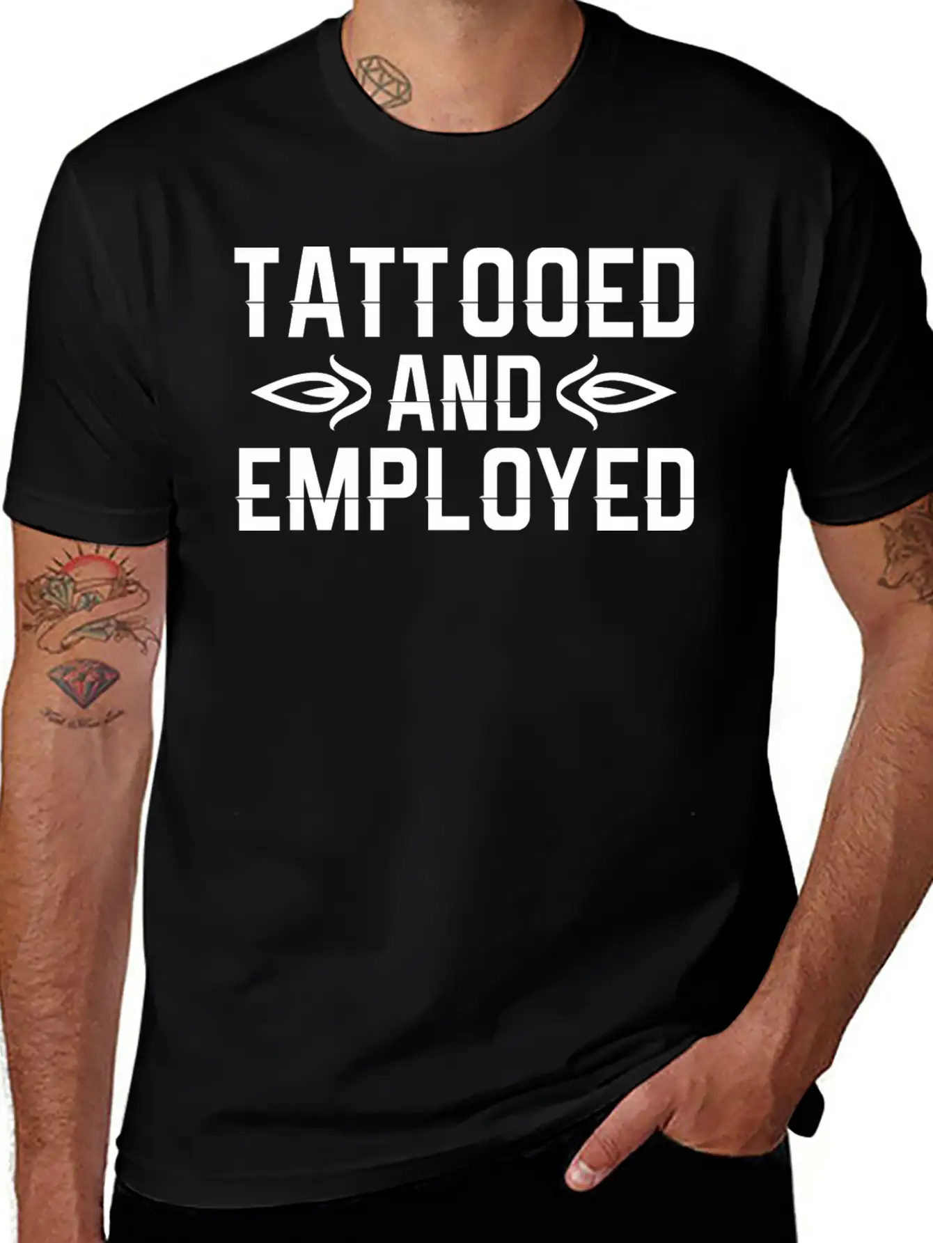 Tattooed And Employed Tattoo Lover Unisex Casual T-Shirt – Clean Design For Daily Comfort