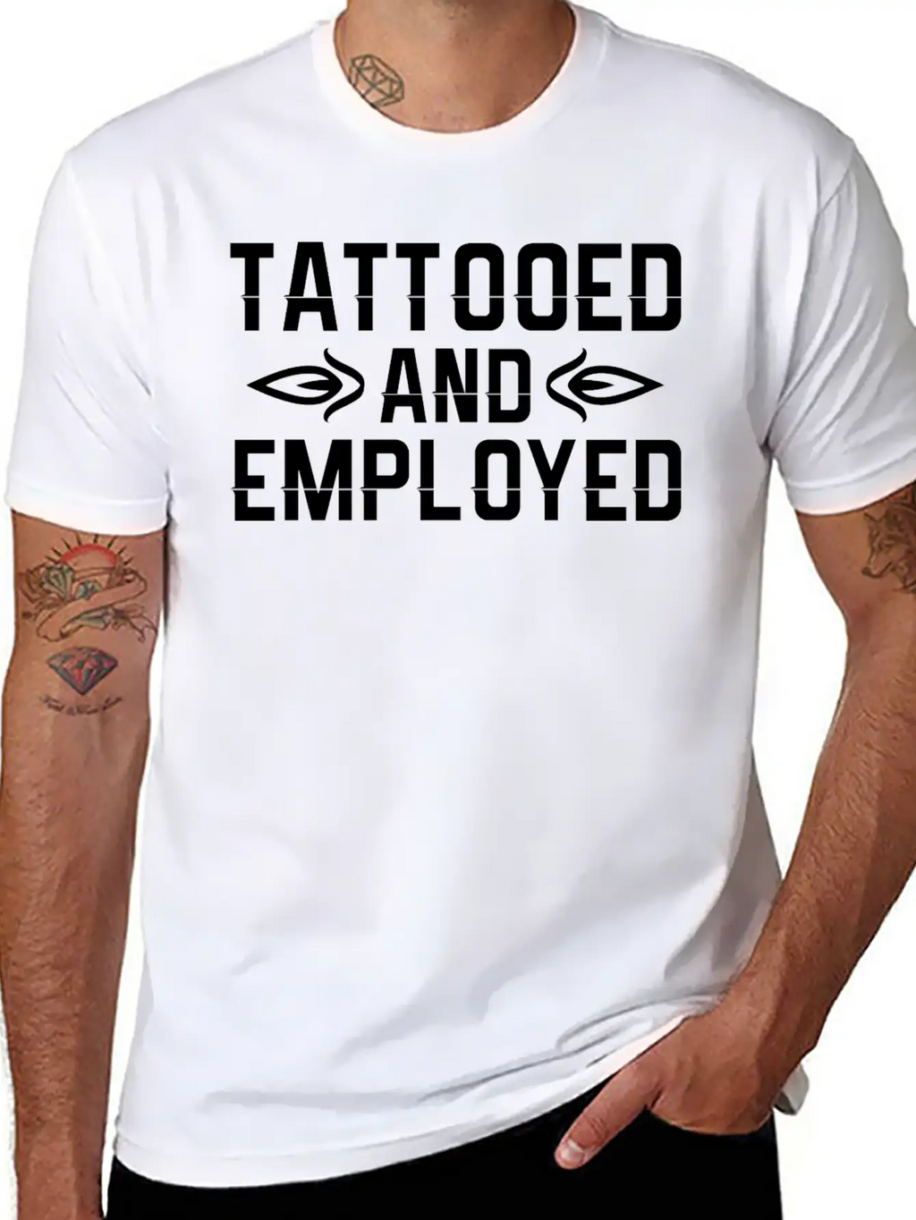Tattooed And Employed Tattoo Lover Unisex Casual T-Shirt – Clean Design For Daily Comfort