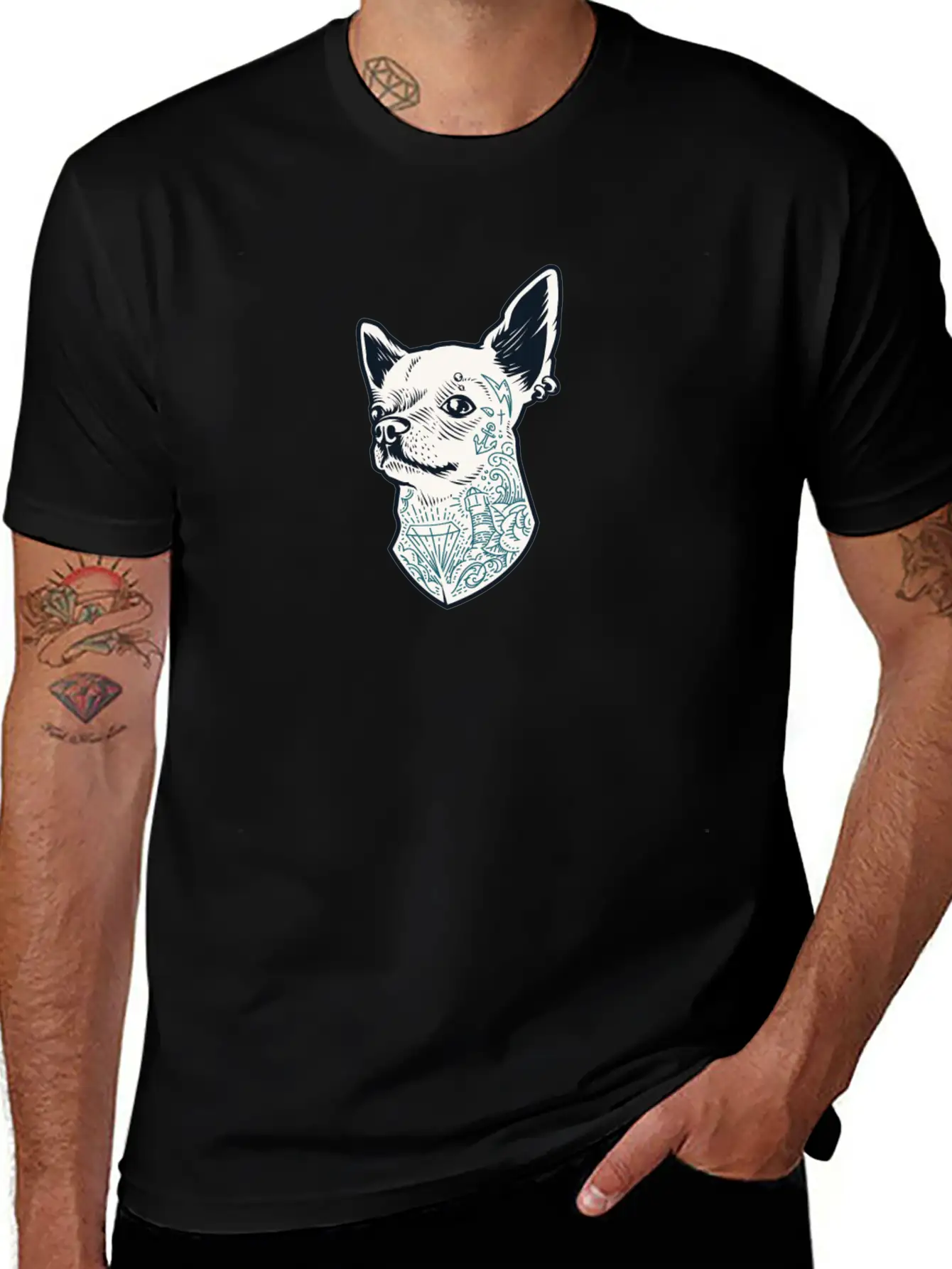 Tattooed Chihuahua Breathable Soft Cotton T-Shirt – Timeless Casual Look