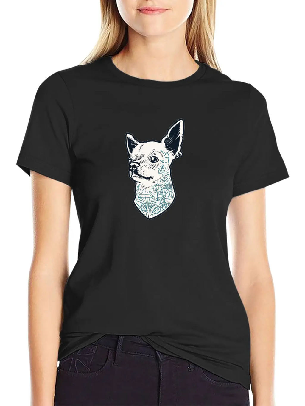 Tattooed Chihuahua Breathable Soft Cotton T-Shirt – Timeless Casual Look