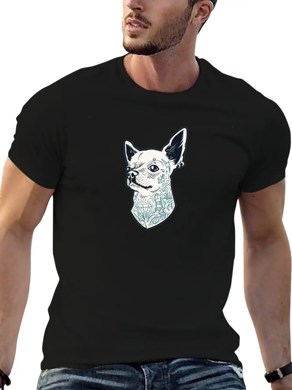Tattooed Chihuahua Breathable Soft Cotton T-Shirt – Timeless Casual Look