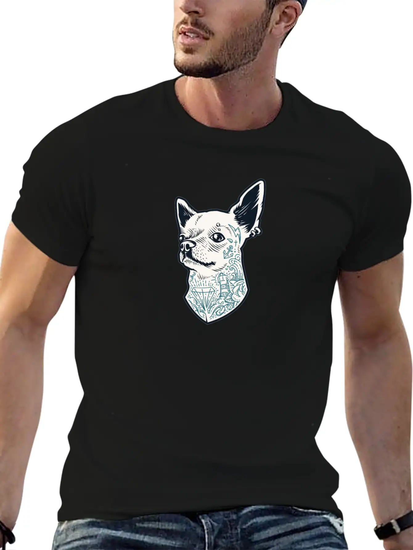 Tattooed Chihuahua Breathable Soft Cotton T-Shirt – Timeless Casual Look