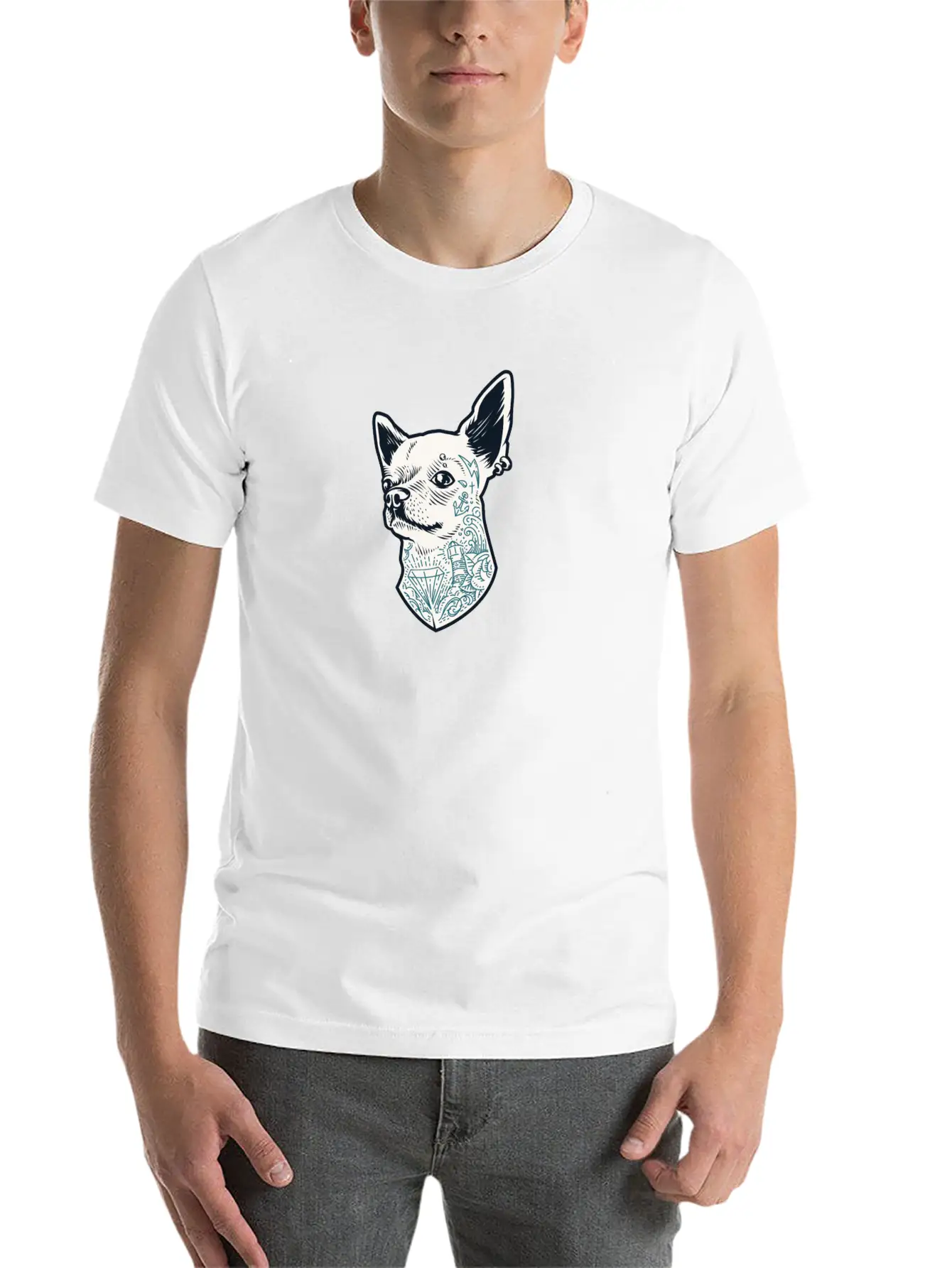 Tattooed Chihuahua Breathable Soft Cotton T-Shirt – Timeless Casual Look
