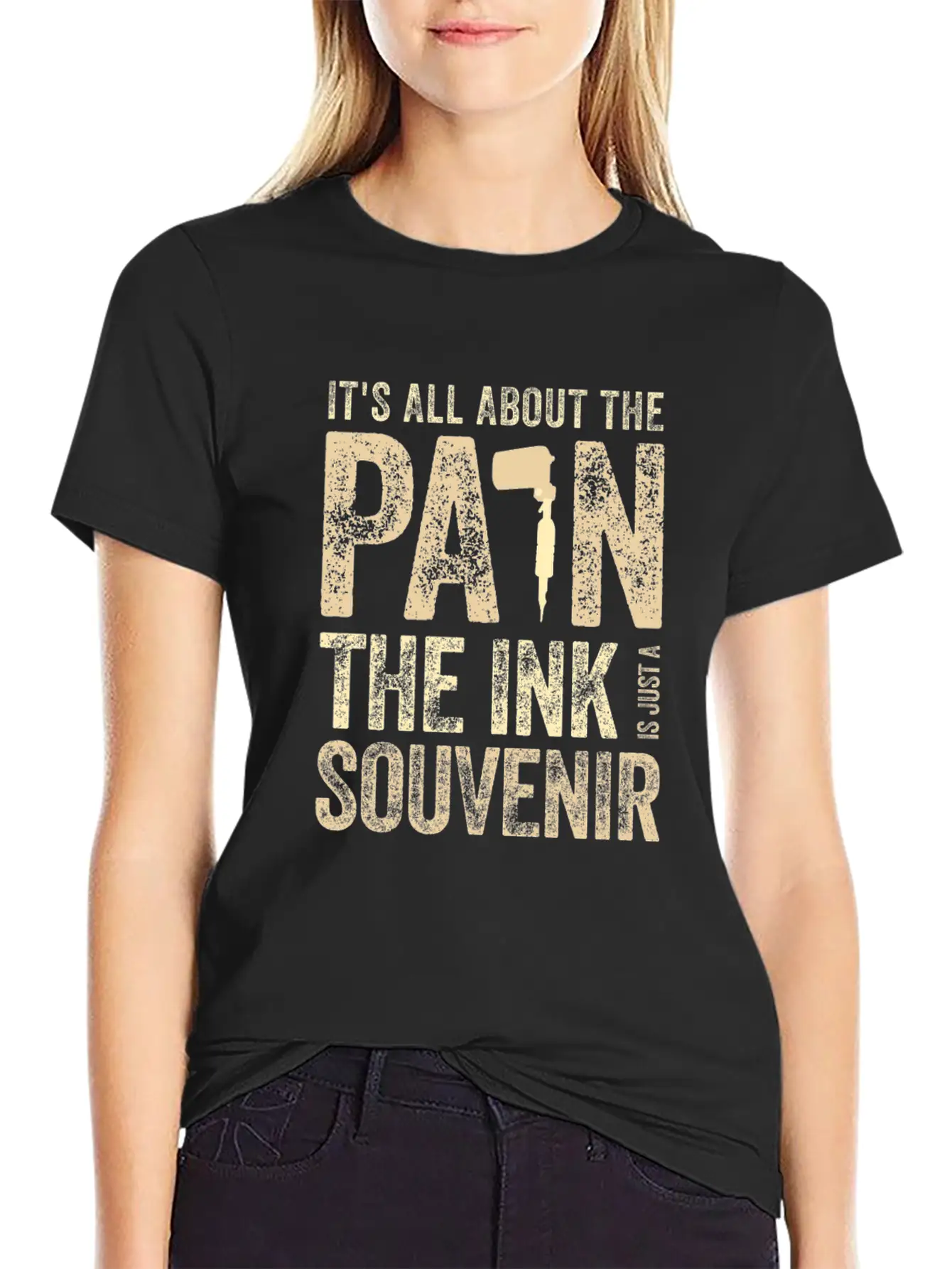 Tattooist Gift Idea All About The Pain Ink The Casual Graphic T-Shirt – Simple And Comfortable Daily Wear
