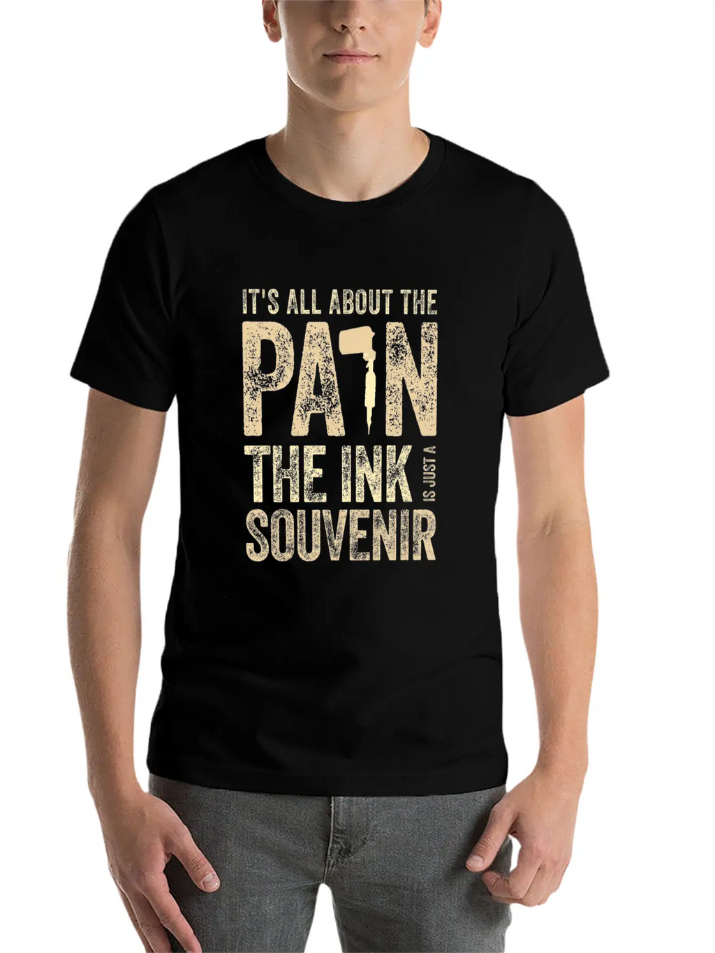 Tattooist Gift Idea All About The Pain Ink The Casual Graphic T-Shirt – Simple And Comfortable Daily Wear