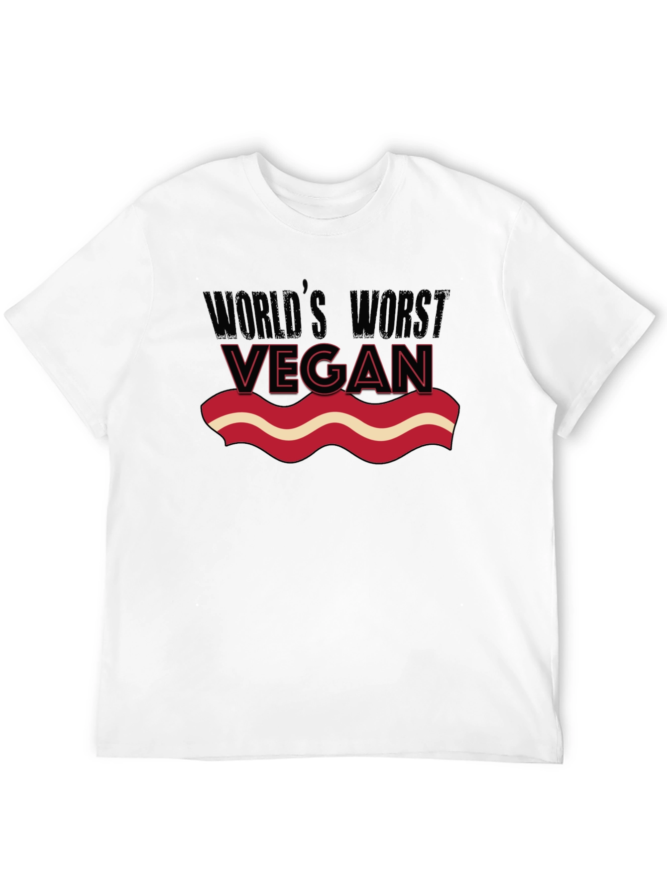 Worlds Worst Vegan T-Shirt - Funny Bacon Lover Tee