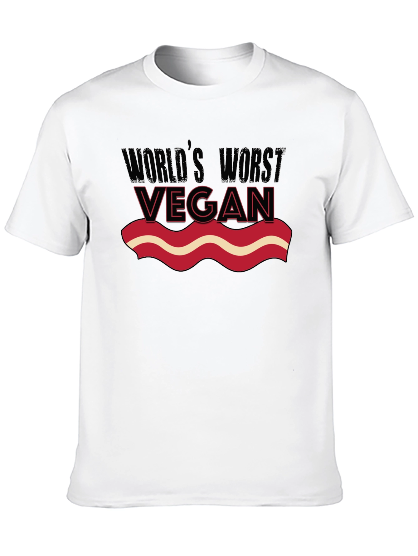 Worlds Worst Vegan T-Shirt - Funny Bacon Lover Tee