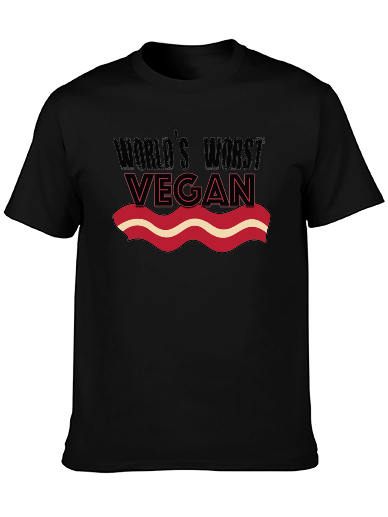 Worlds Worst Vegan T-Shirt - Funny Bacon Lover Tee