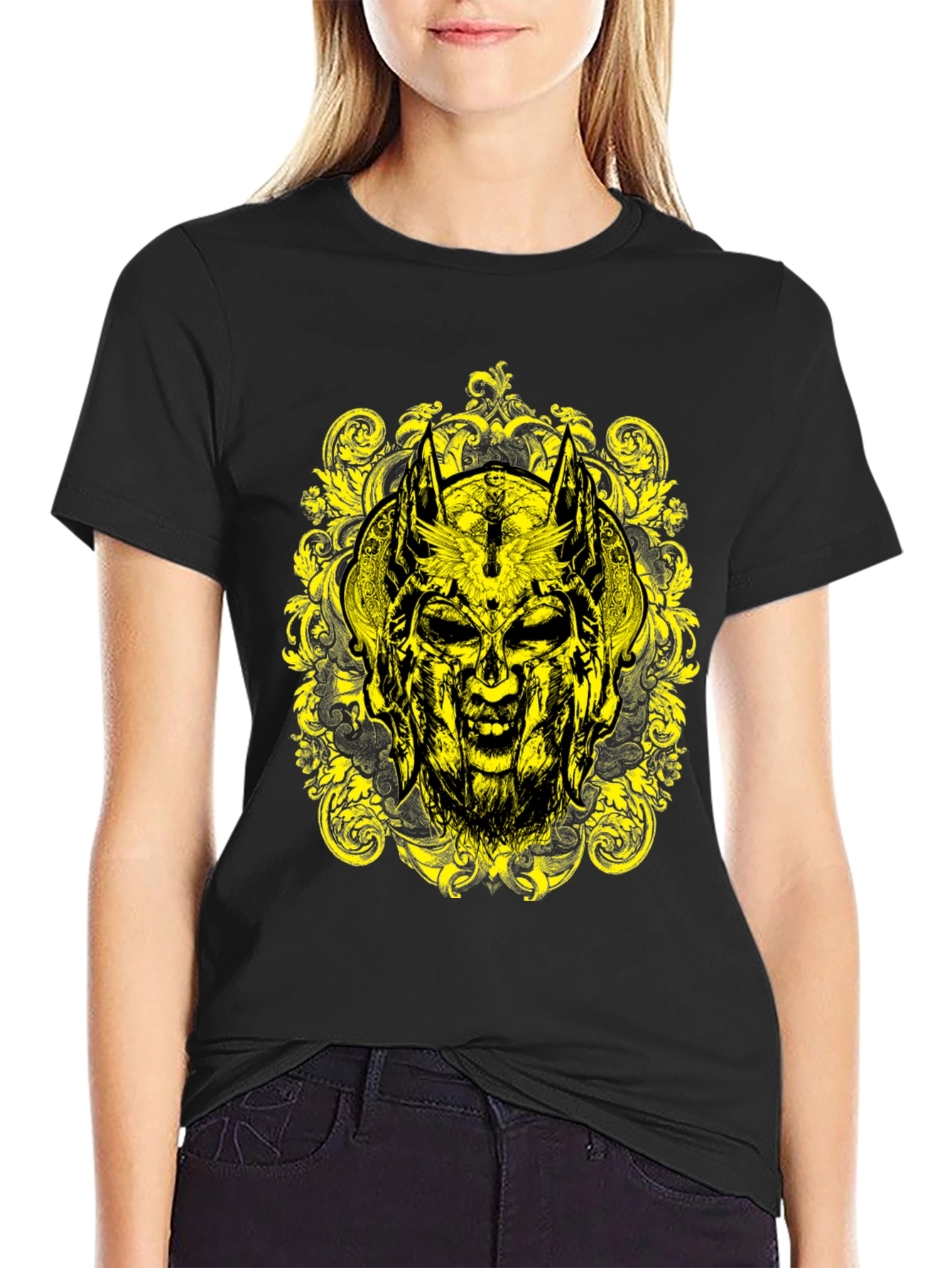 Skull Graphic Tee - Black Cotton T-Shirt