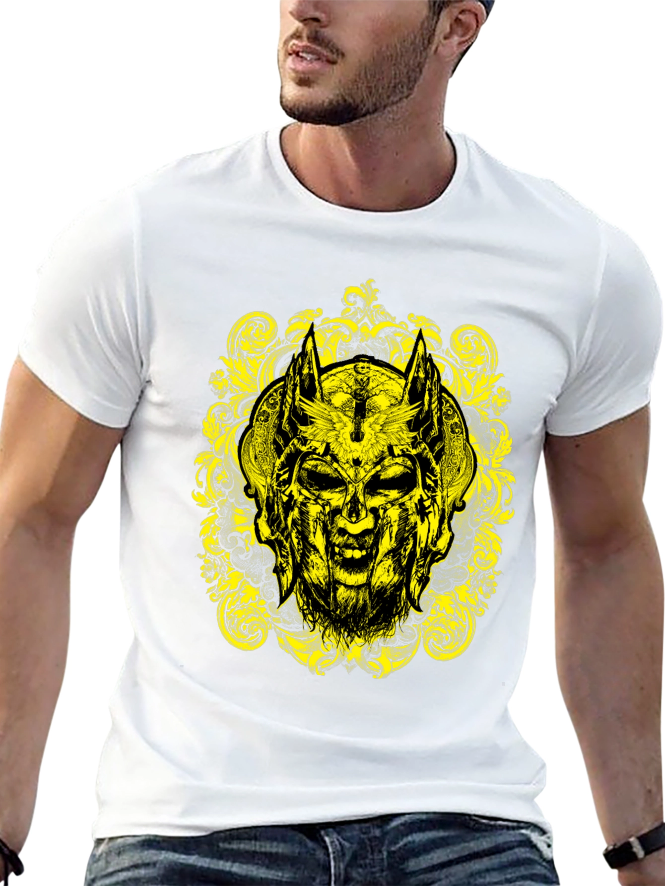 Skull Graphic Tee - Black Cotton T-Shirt