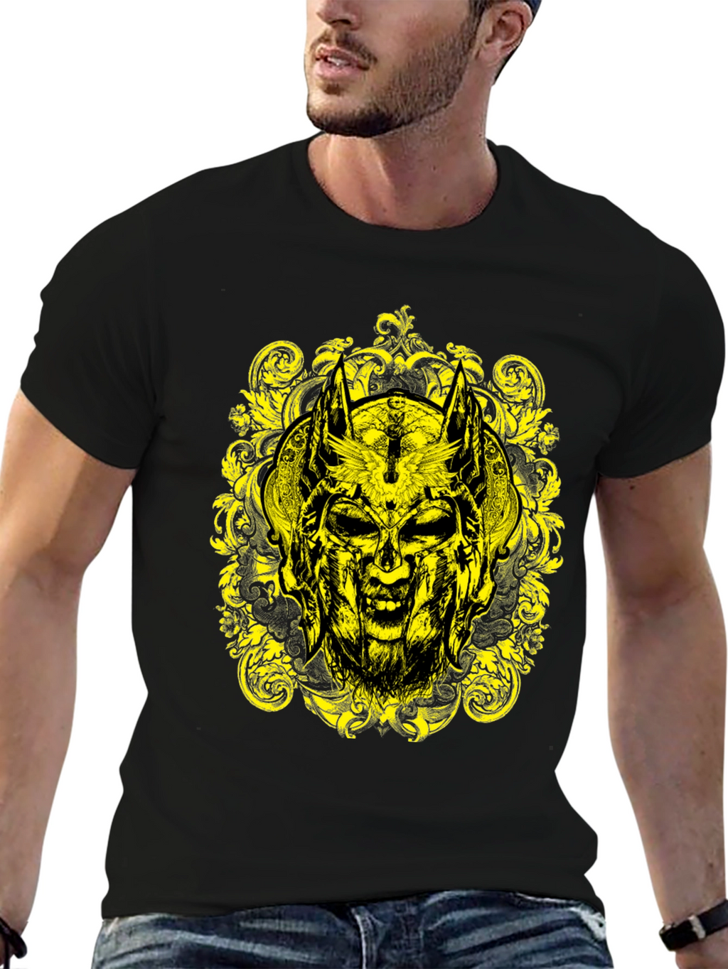 Skull Graphic Tee - Black Cotton T-Shirt