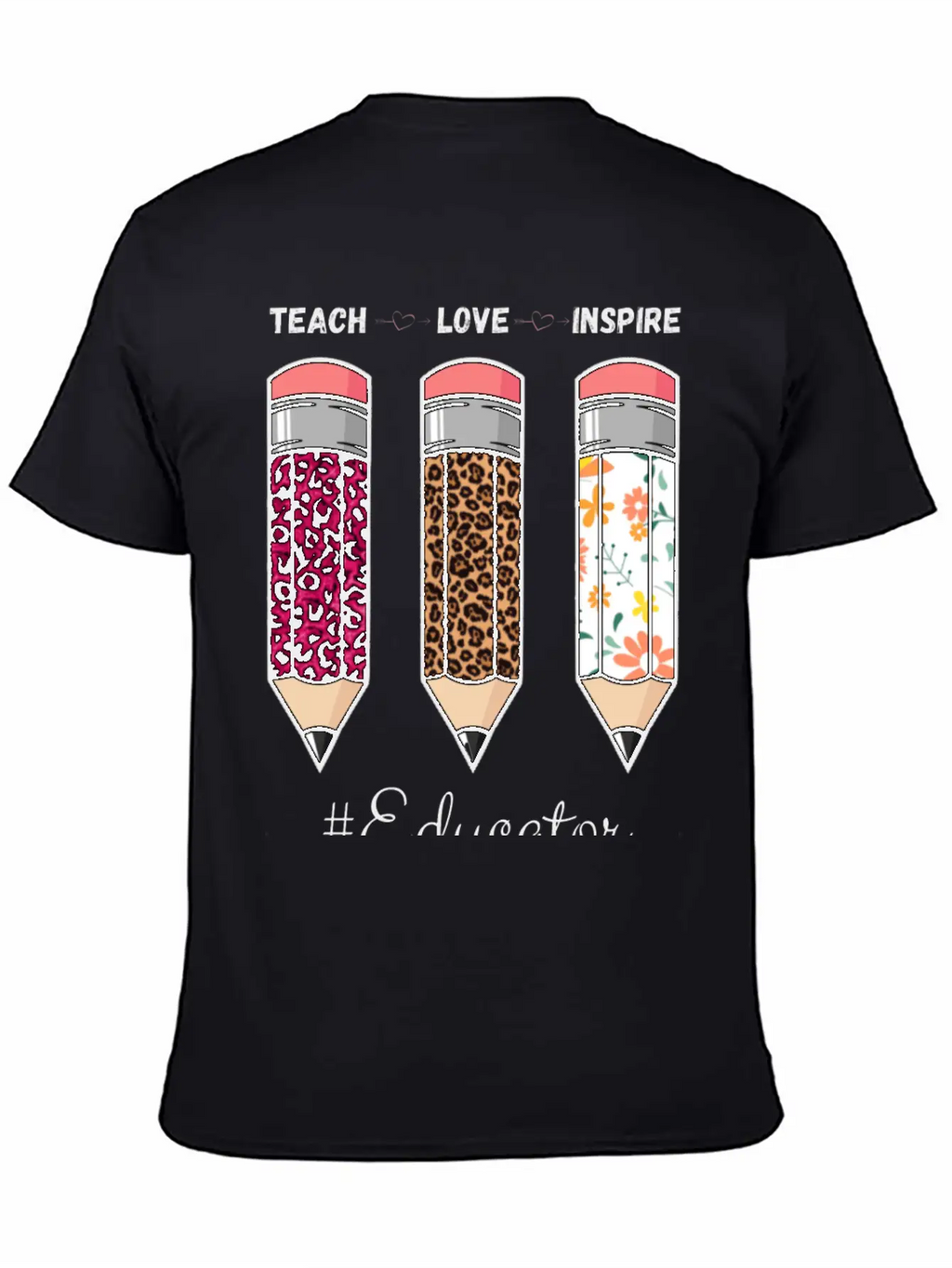 Teach Love Inspire Back To School Pencil Educator Unisex Casual T-Shirt – Clean Design For Daily Comfort