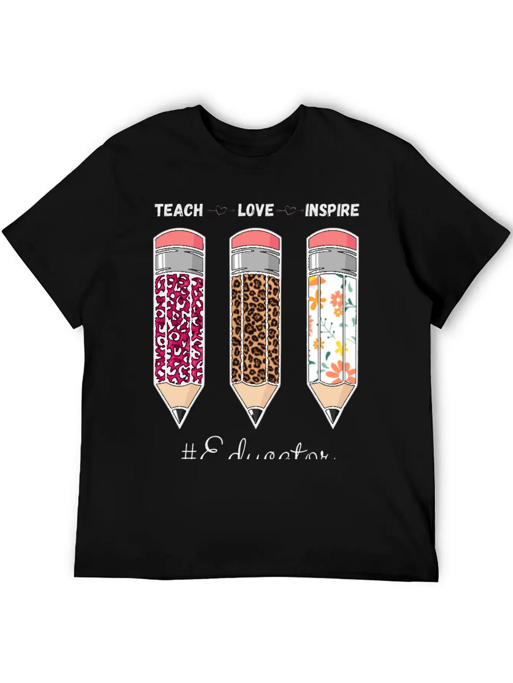 Teach Love Inspire Back To School Pencil Educator Unisex Casual T-Shirt – Clean Design For Daily Comfort