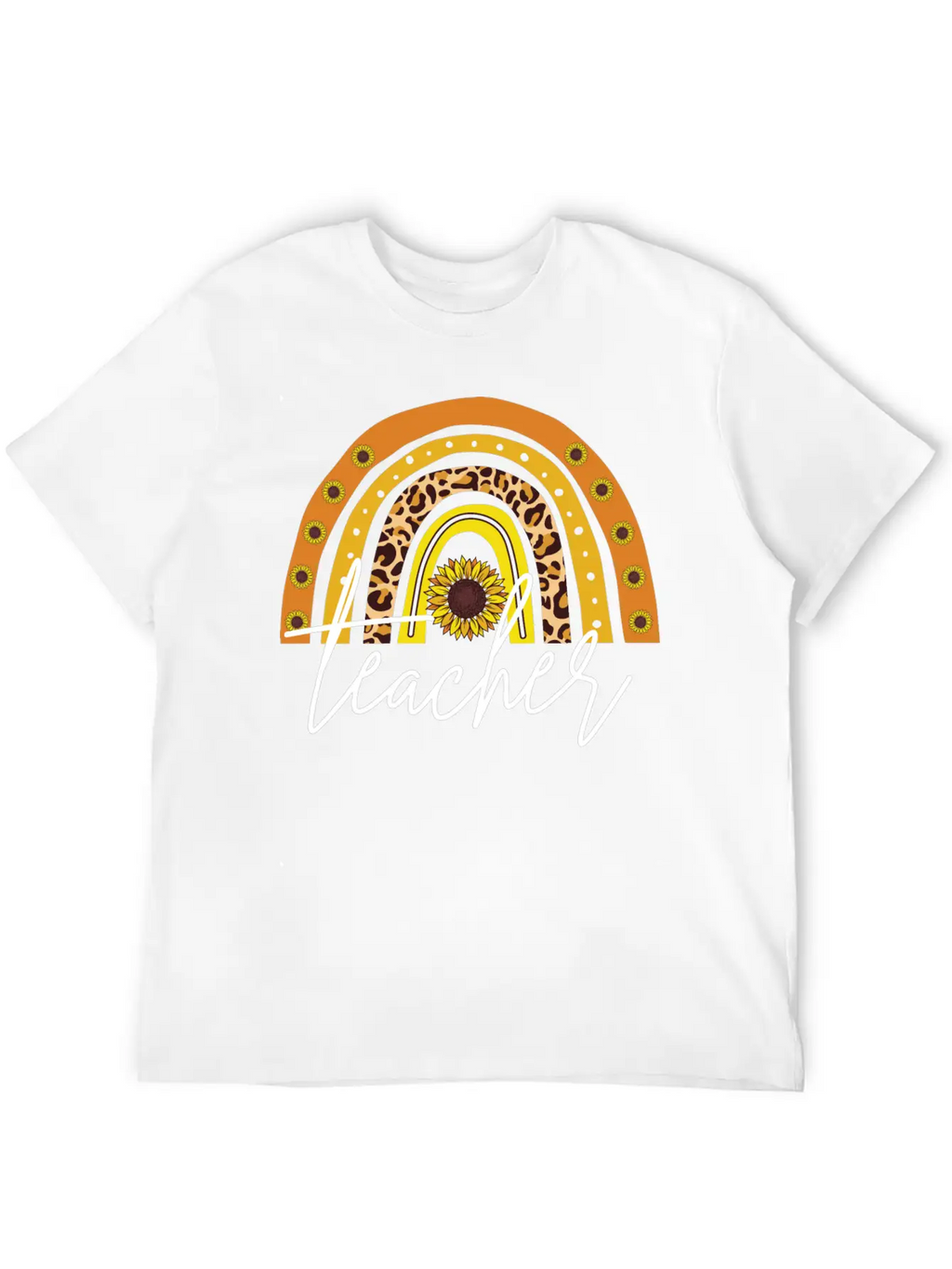 Teacher Boho Rainbow Breathable Soft Cotton T-Shirt – Timeless Casual Look