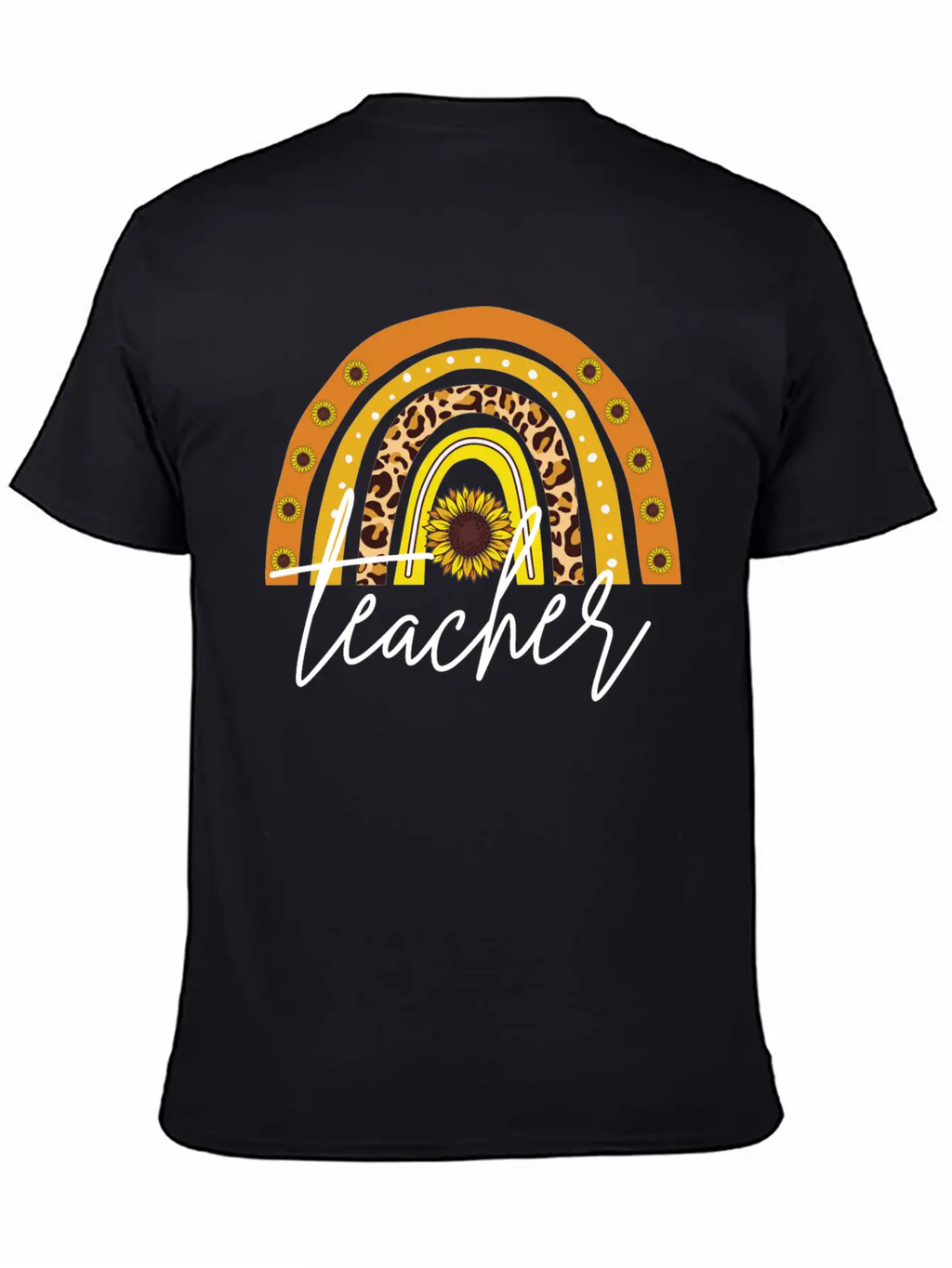Teacher Boho Rainbow Breathable Soft Cotton T-Shirt – Timeless Casual Look