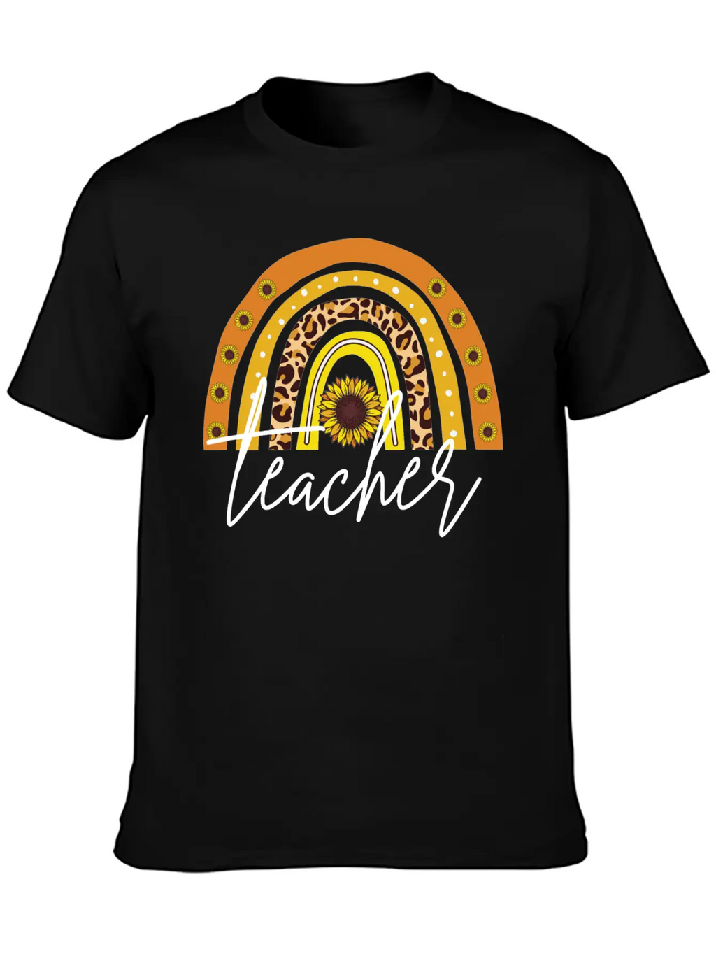 Teacher Boho Rainbow Breathable Soft Cotton T-Shirt – Timeless Casual Look