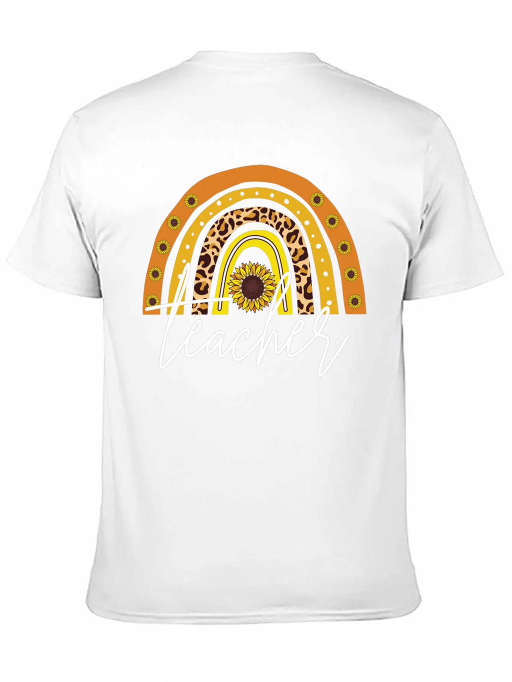 Teacher Boho Rainbow Breathable Soft Cotton T-Shirt – Timeless Casual Look