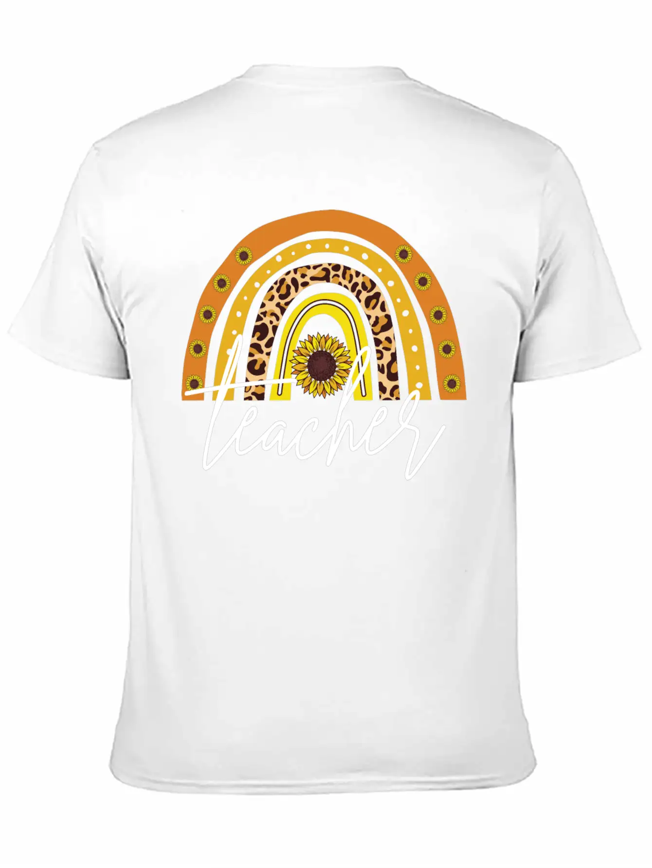 Teacher Boho Rainbow Breathable Soft Cotton T-Shirt – Timeless Casual Look