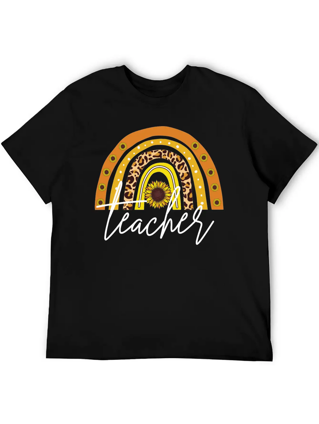 Teacher Boho Rainbow Breathable Soft Cotton T-Shirt – Timeless Casual Look