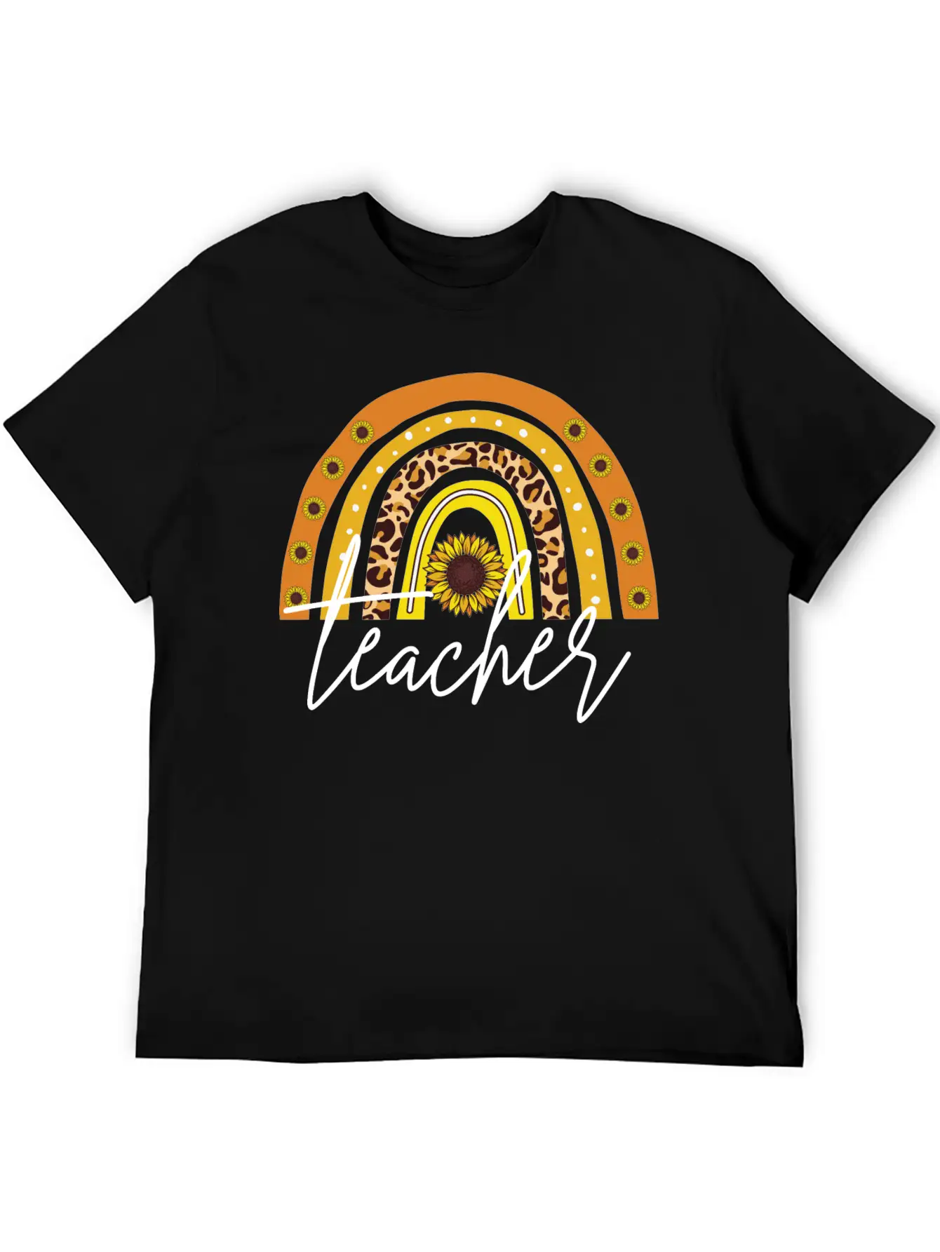 Teacher Boho Rainbow Breathable Soft Cotton T-Shirt – Timeless Casual Look