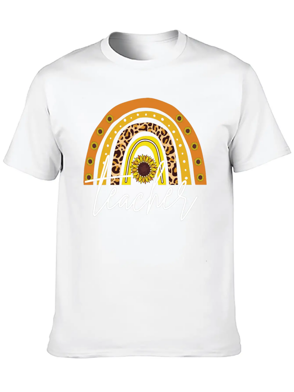 Teacher Boho Rainbow Breathable Soft Cotton T-Shirt – Timeless Casual Look