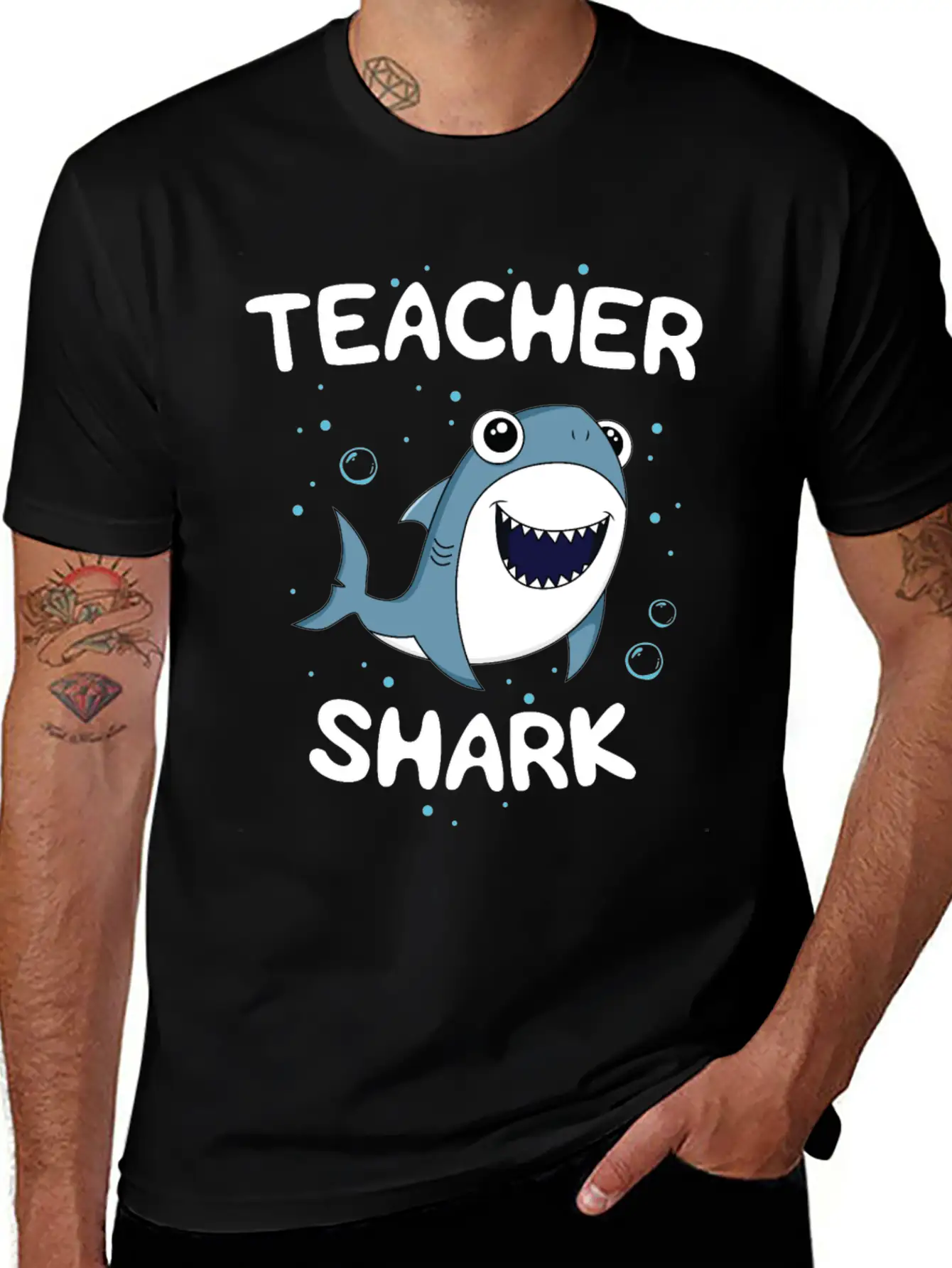 Teacher Shark TShirt Teaching Gift Back To School Unisex Casual T-Shirt – Clean Design For Daily Comfort